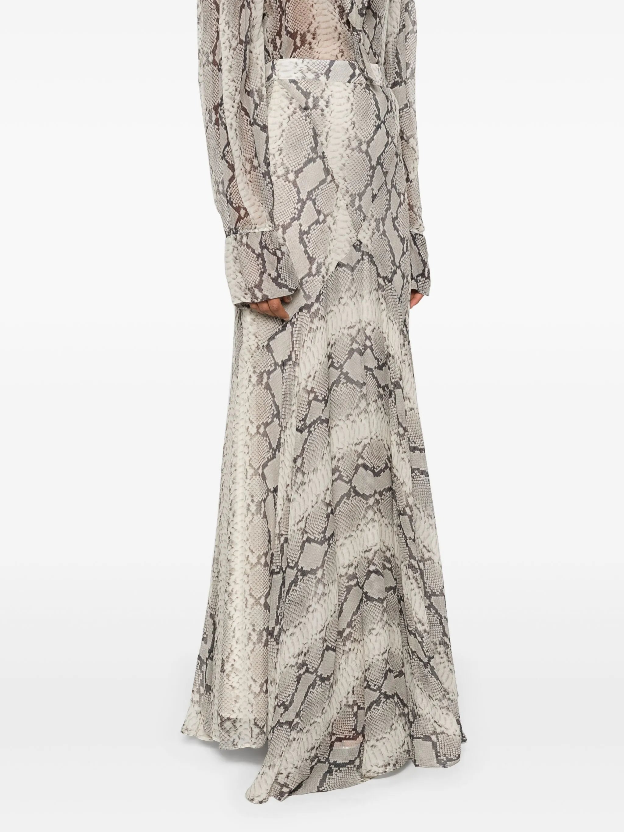 snakeskin-print mermaid maxi skirt