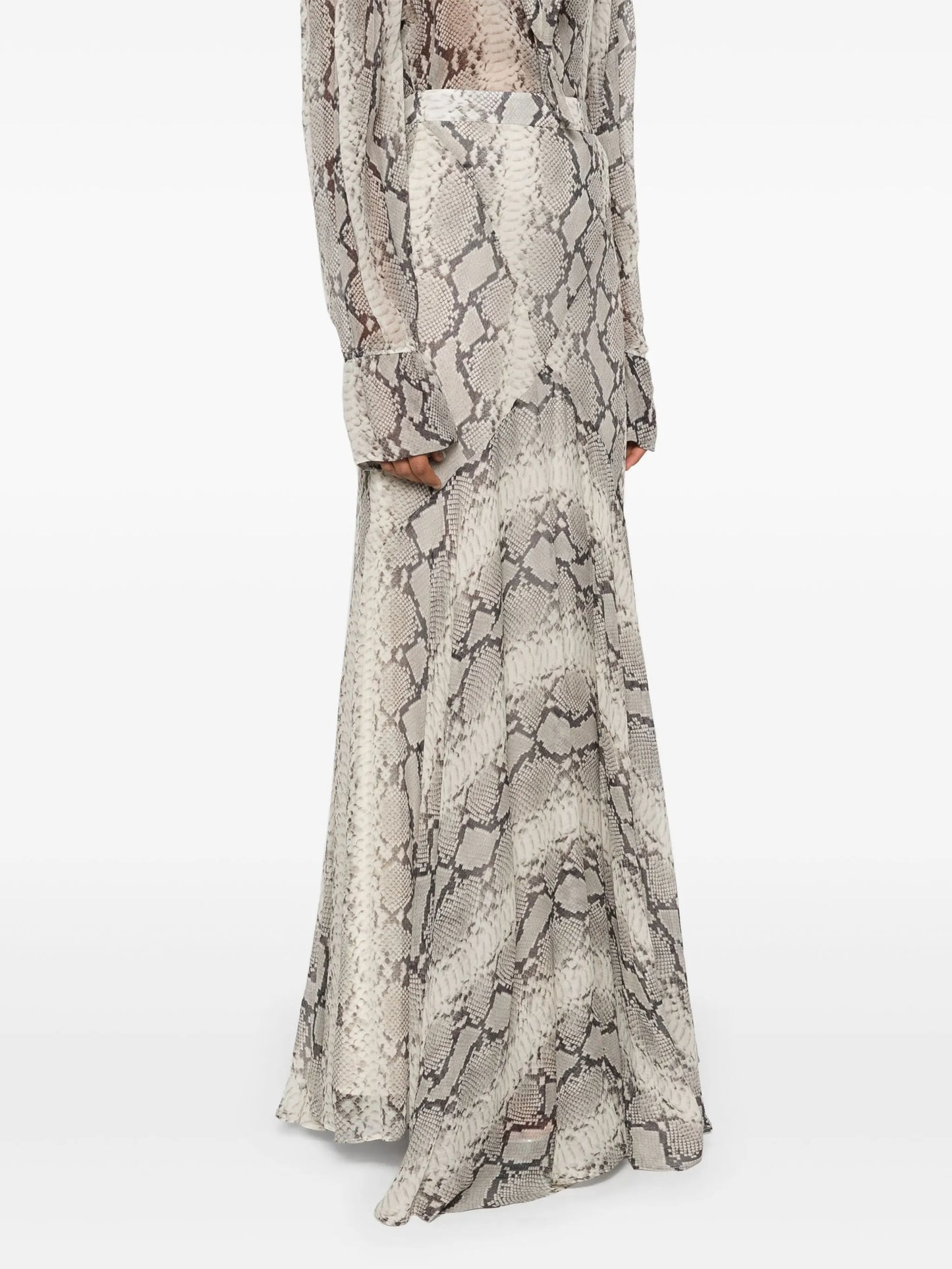 snakeskin-print mermaid maxi skirt