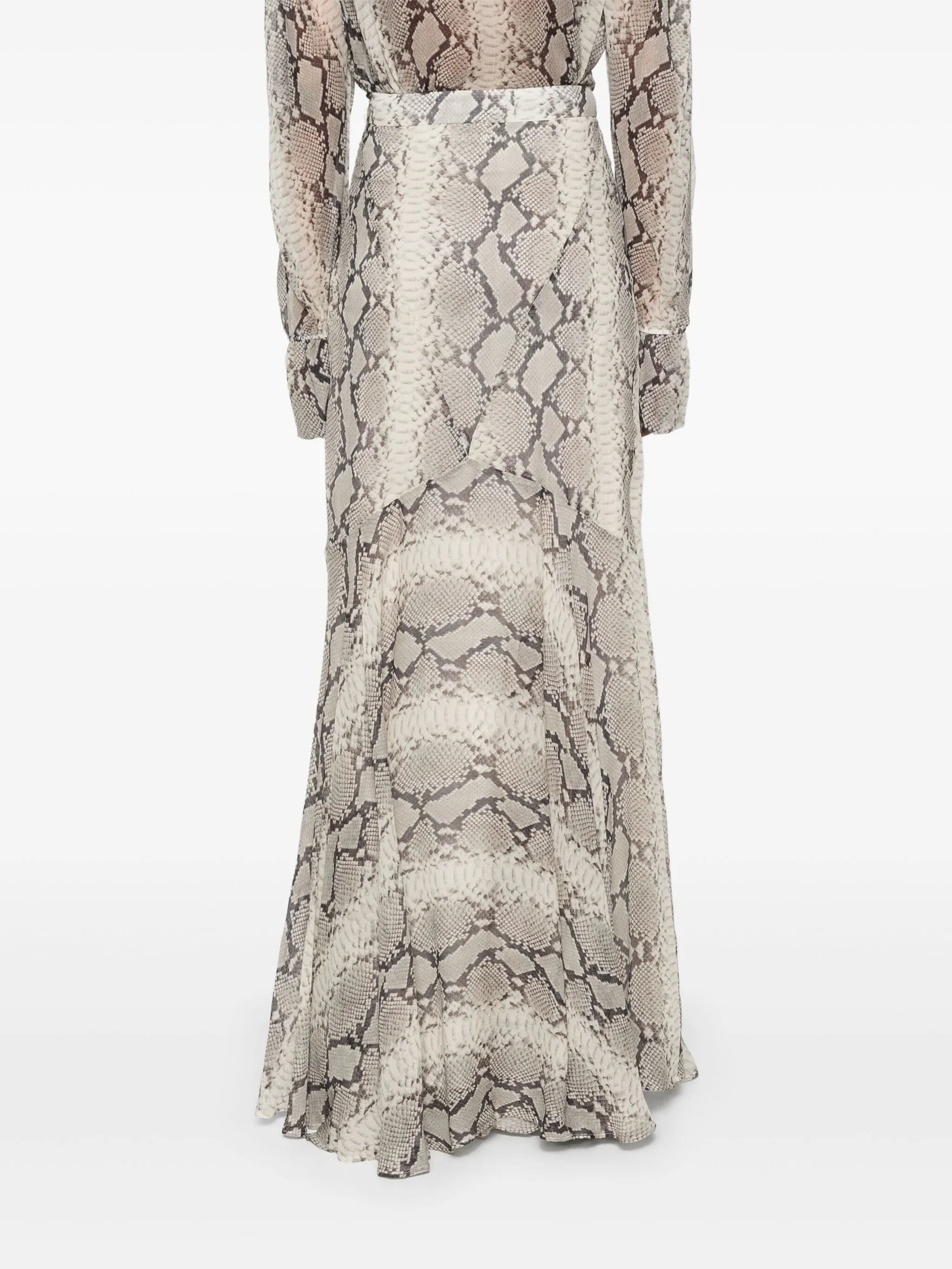 snakeskin-print mermaid maxi skirt