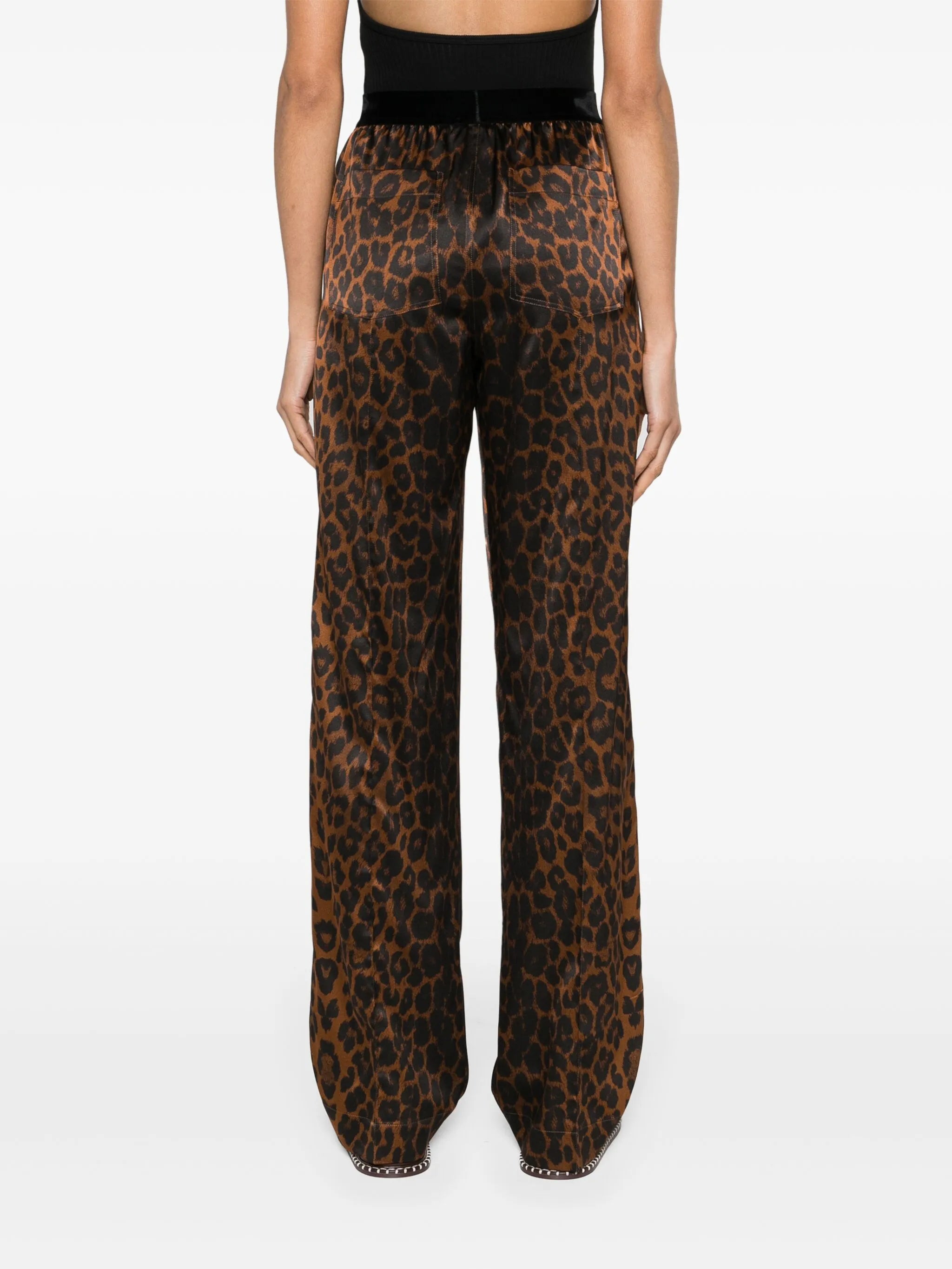 leopard-print silk pyjama bottoms