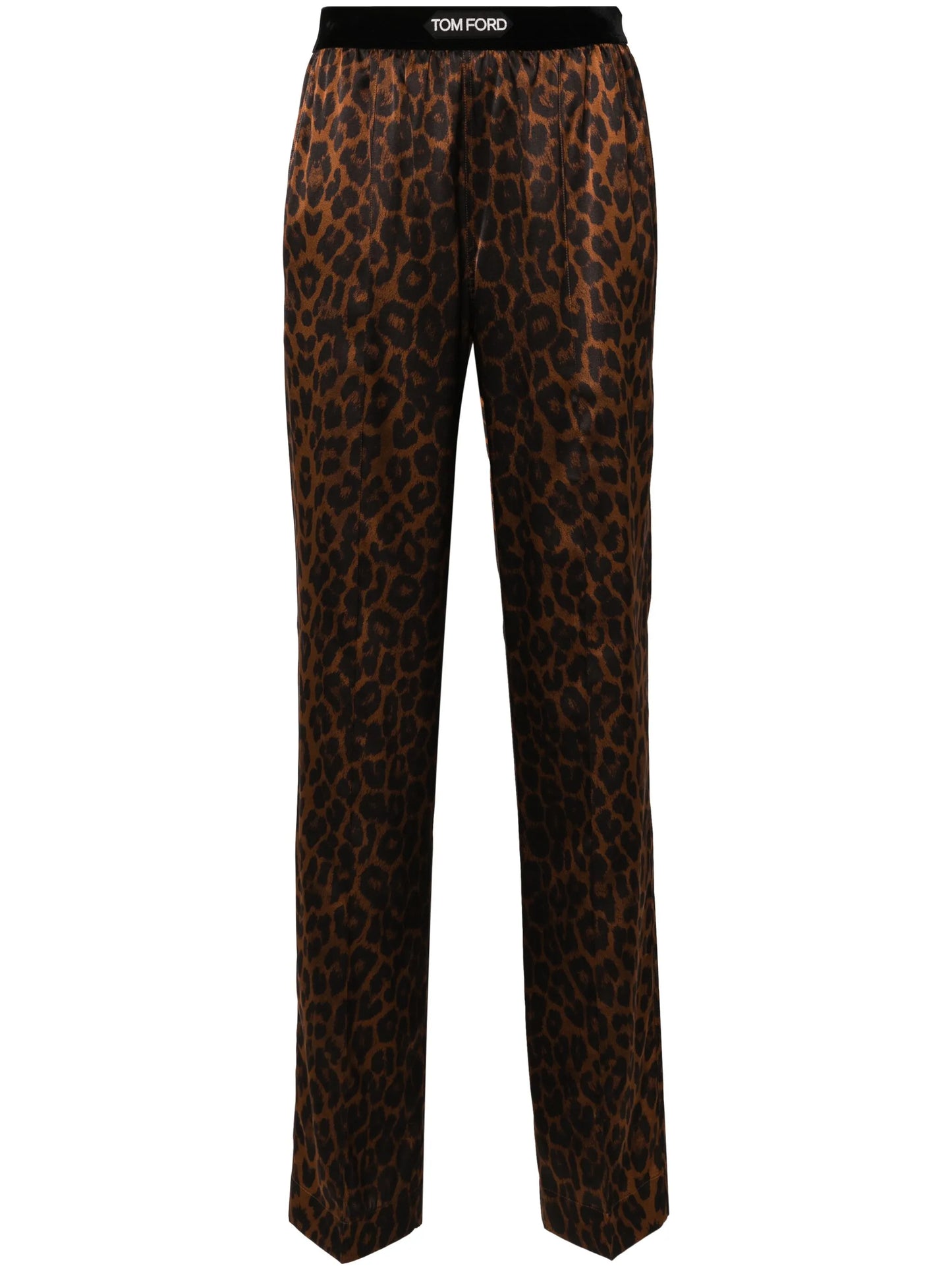 leopard-print silk pyjama bottoms
