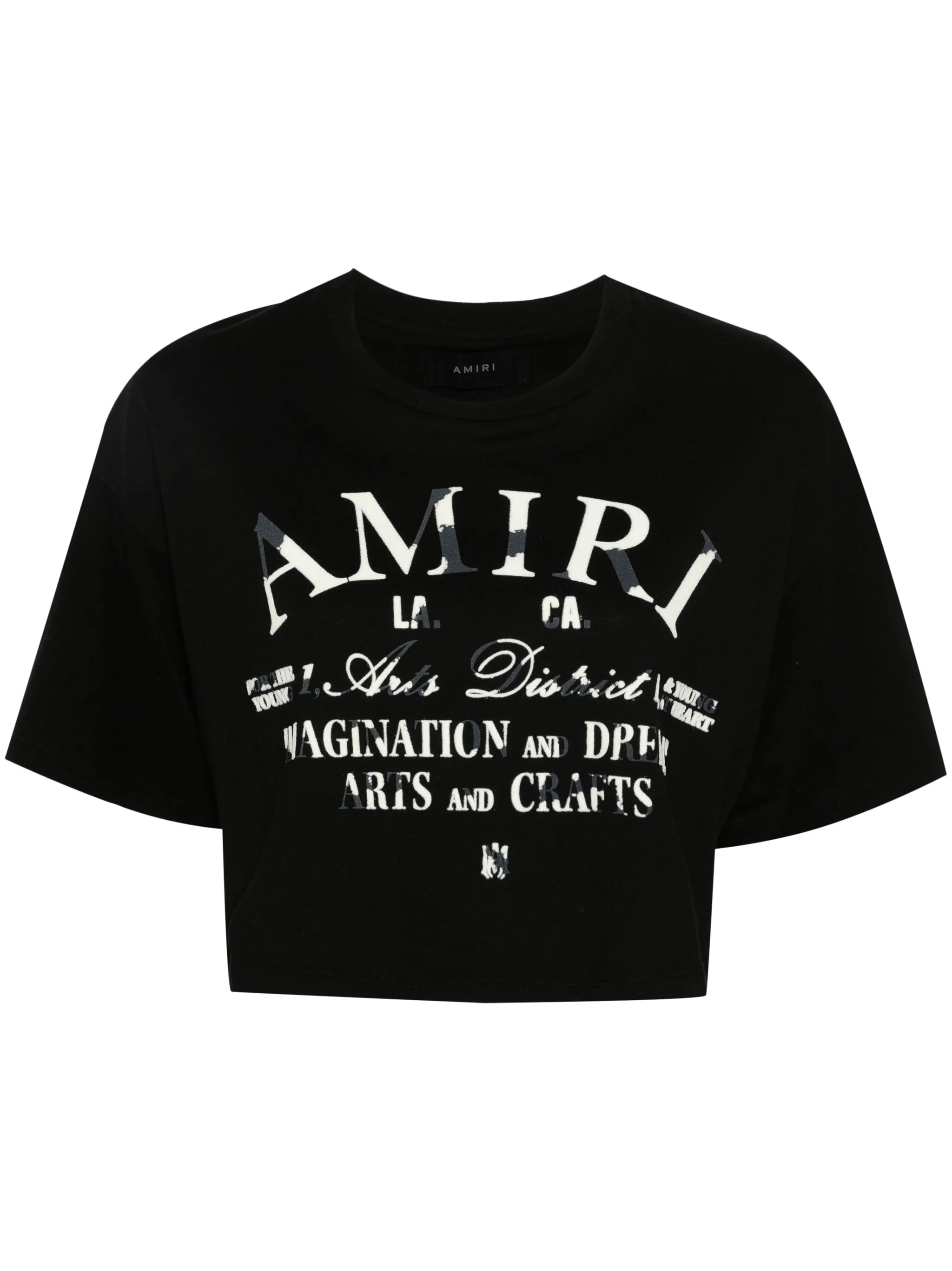flocked-logo crop top