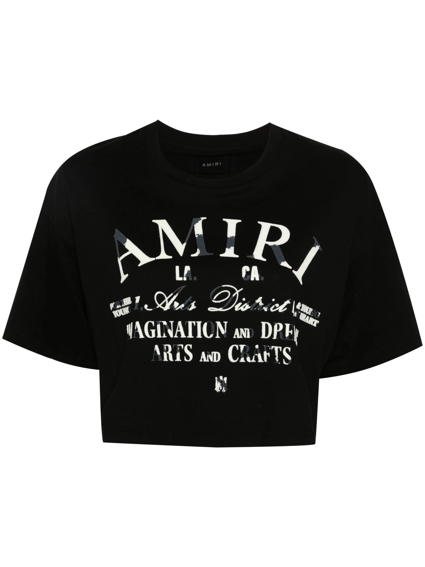 flocked-logo crop top