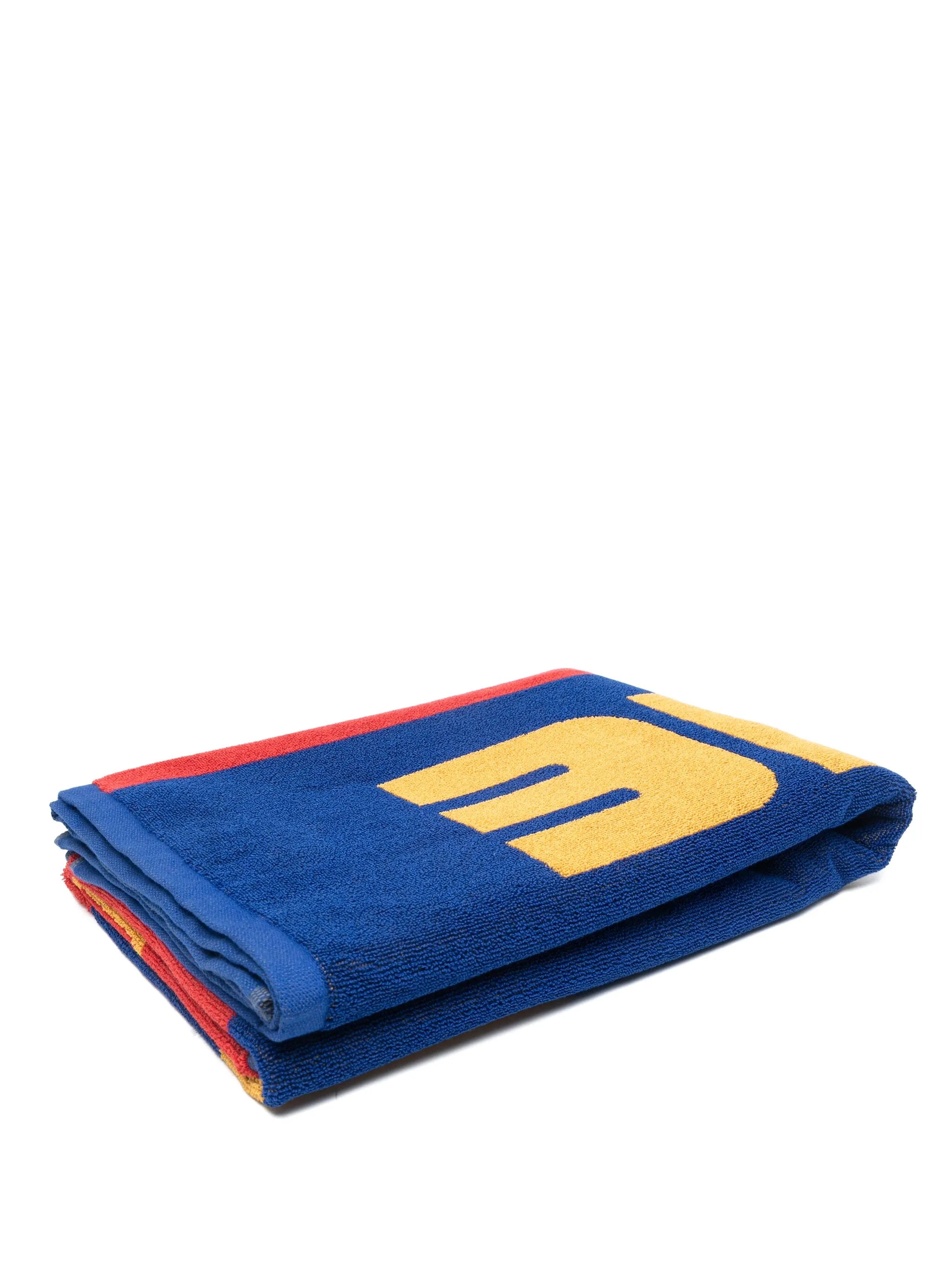 logo-print beach towel