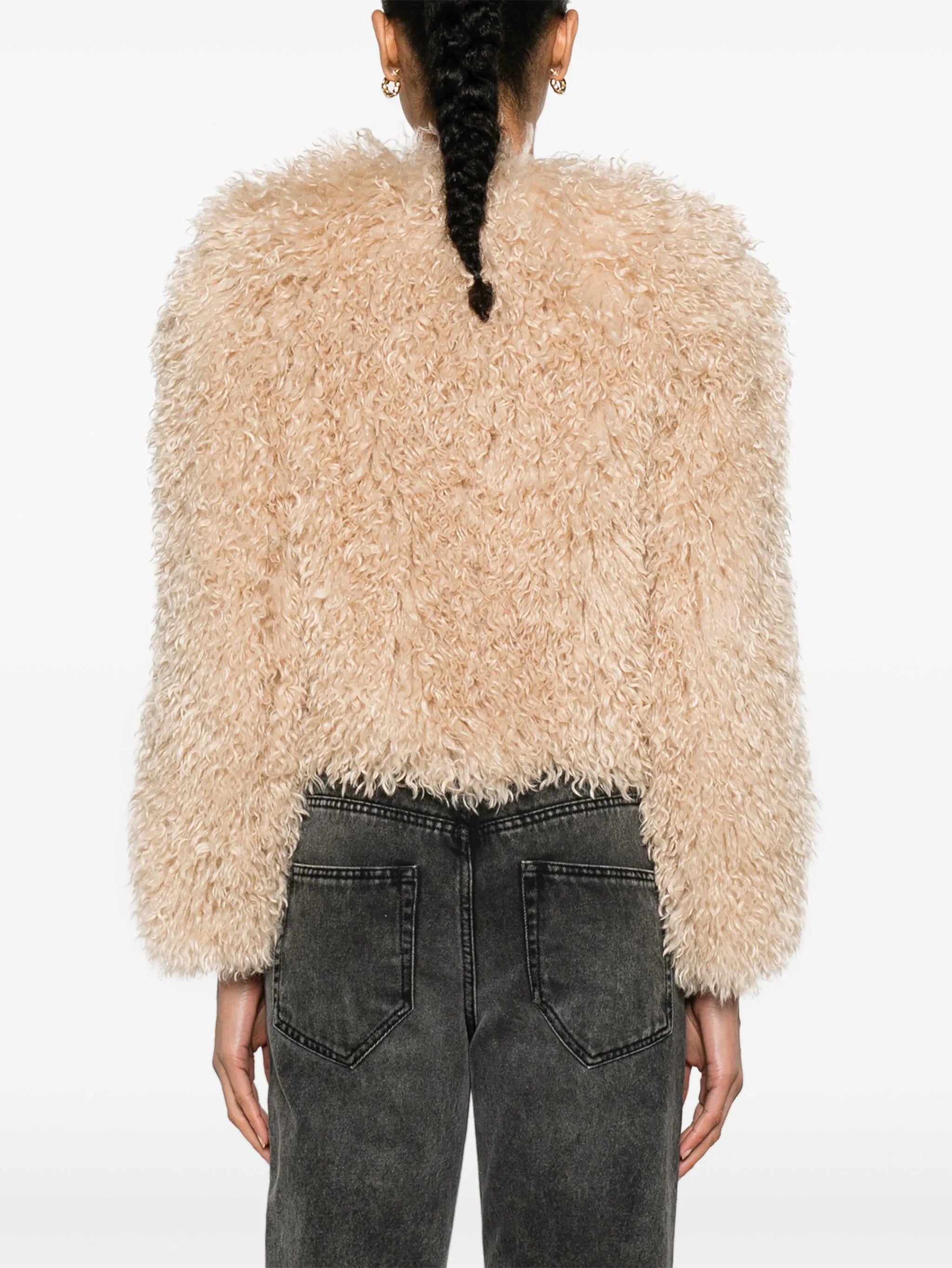 Faustine faux-shearling cropped jacket
