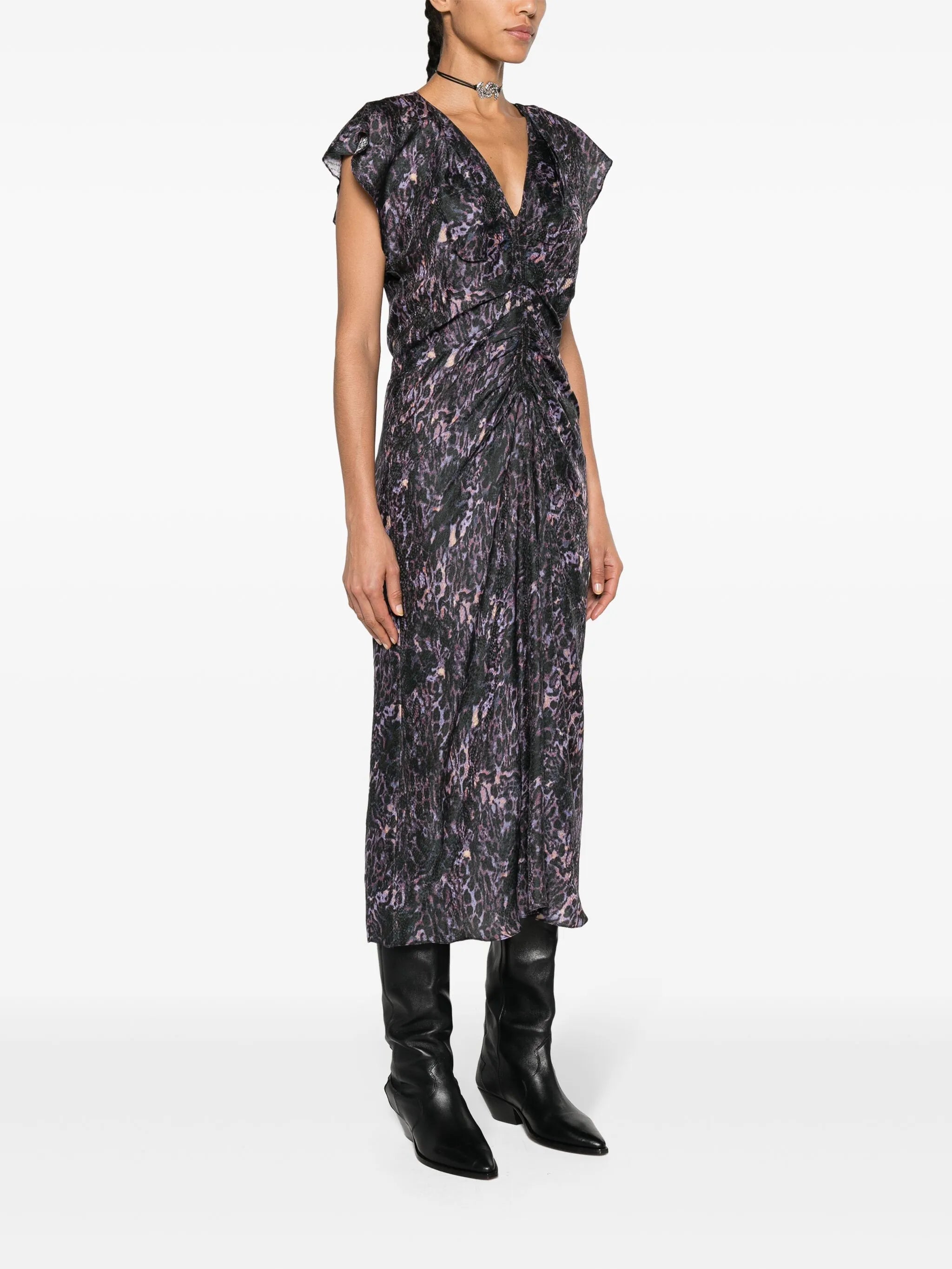 Lyndsay graphic-print midi dress