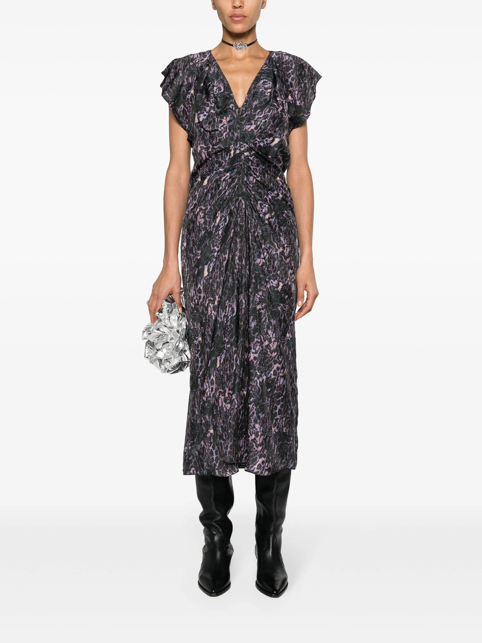 Lyndsay graphic-print midi dress