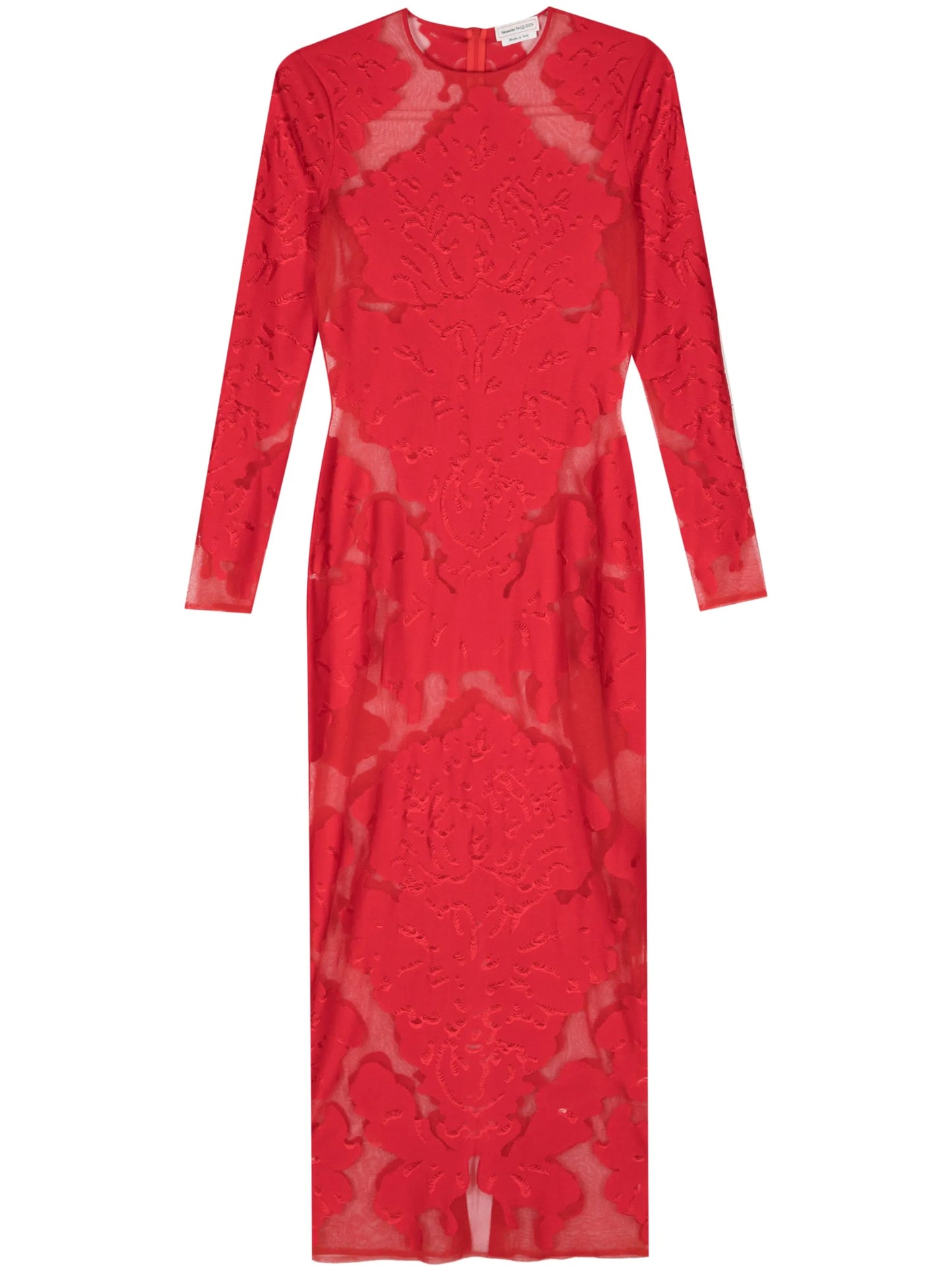 floral-appliqué silk maxi dress