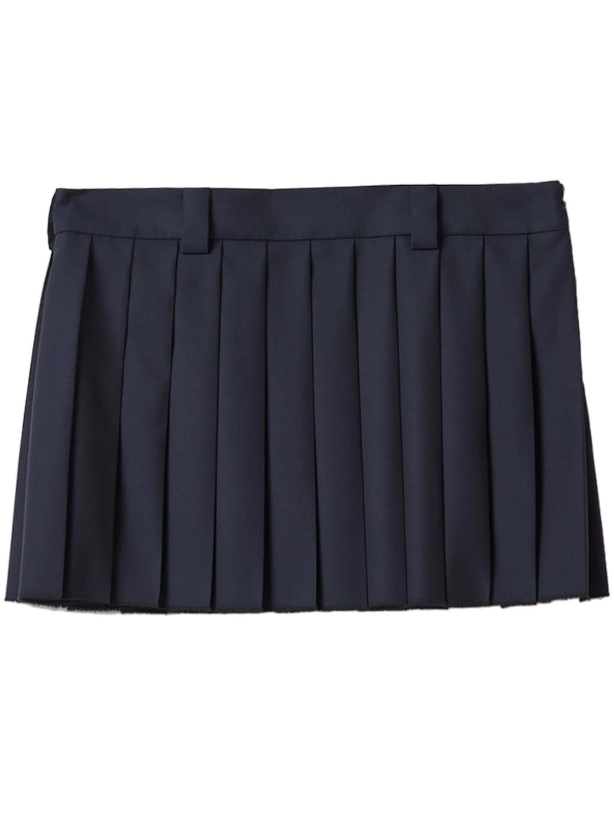 pleated wool miniskirt