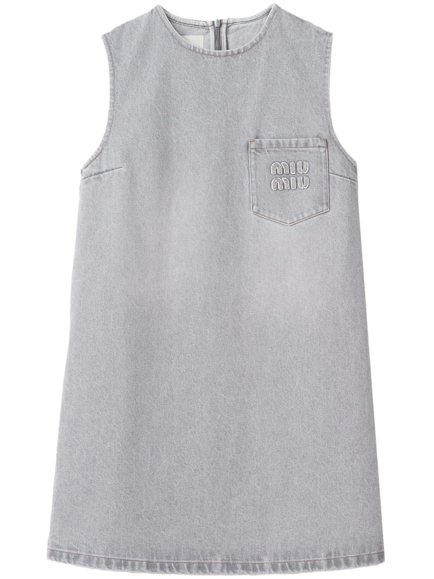 logo-appliqué denim minidress