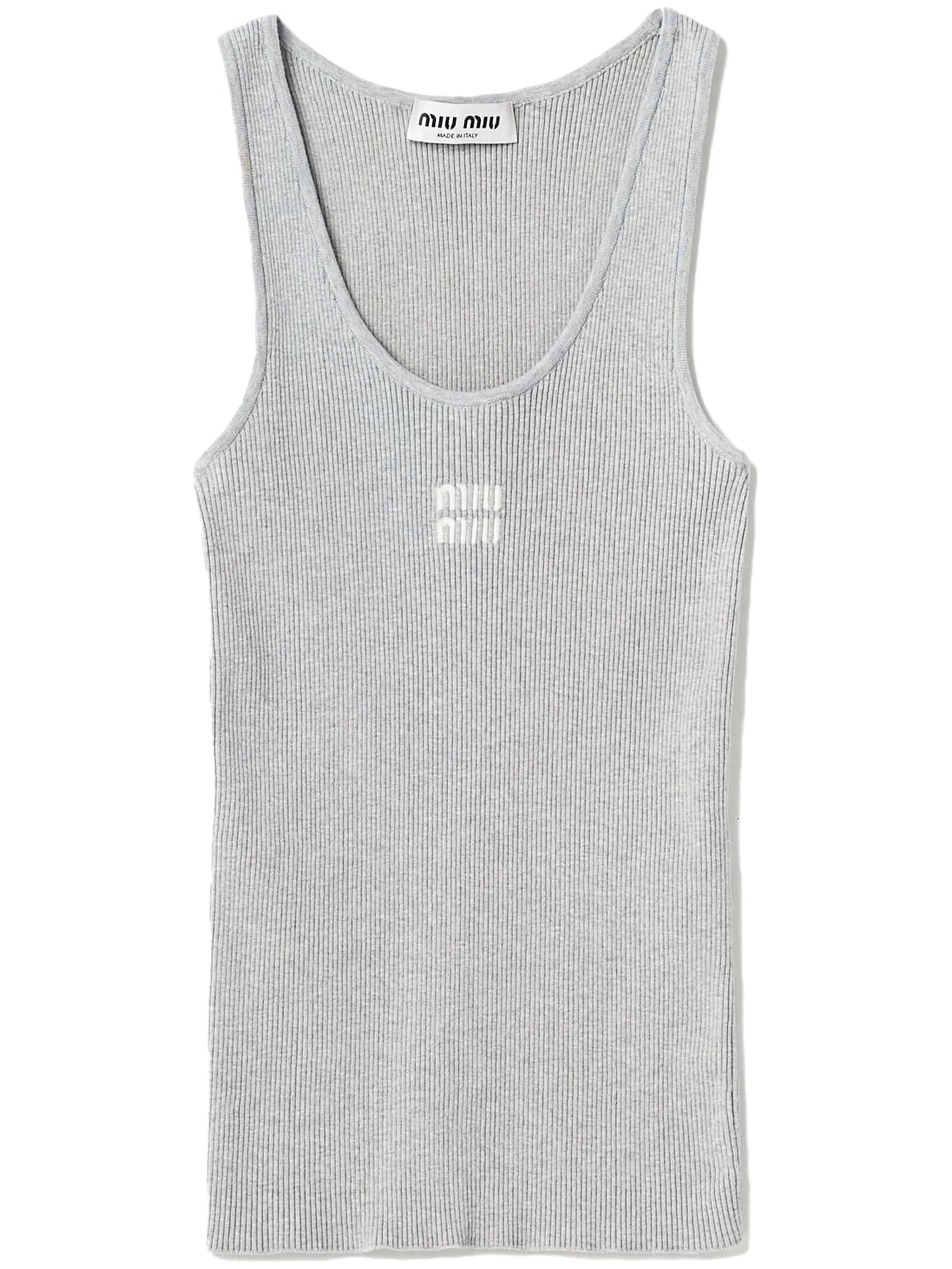rib-knit cotton tank top