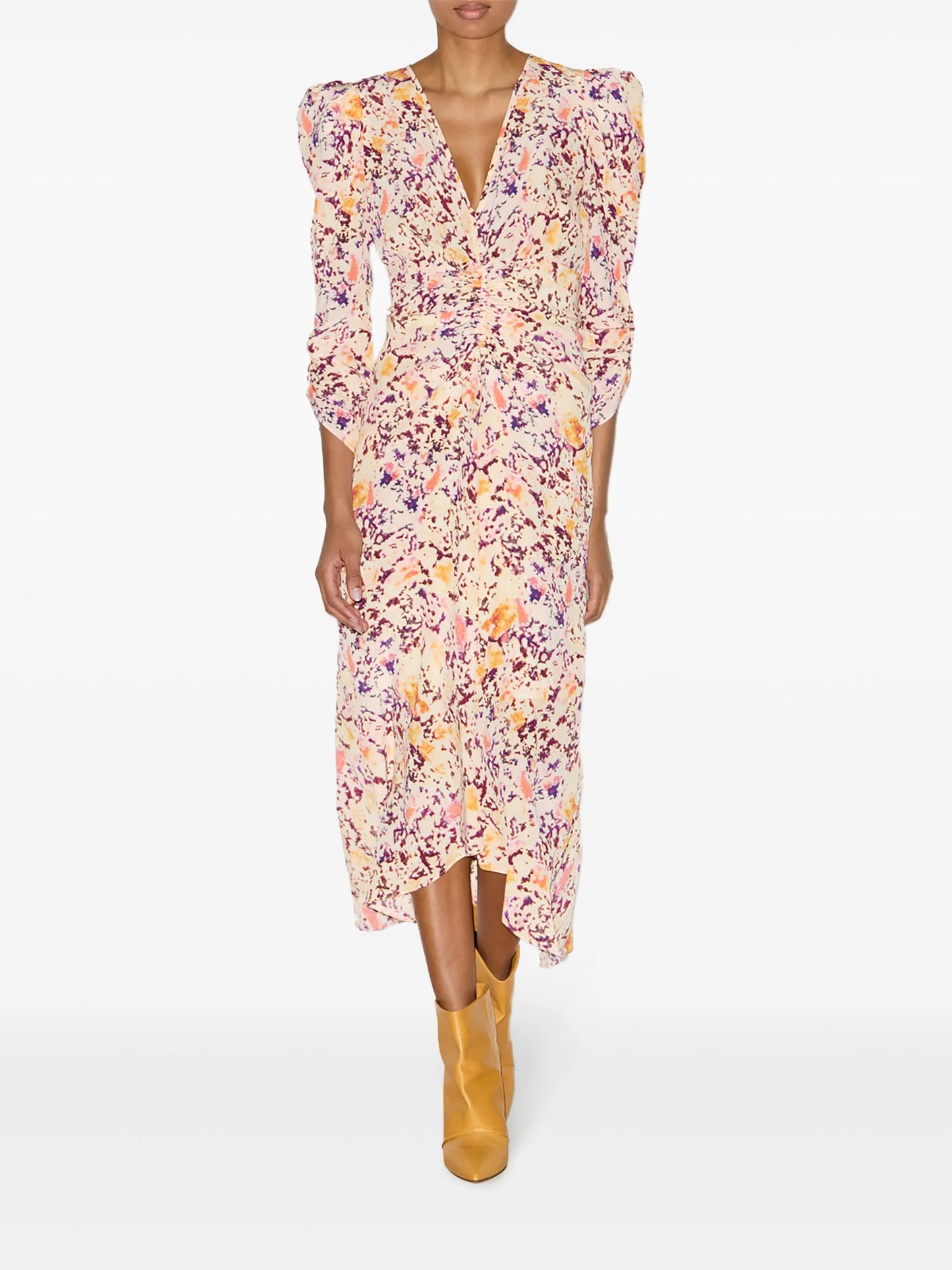 Albini abstract-print midi dress