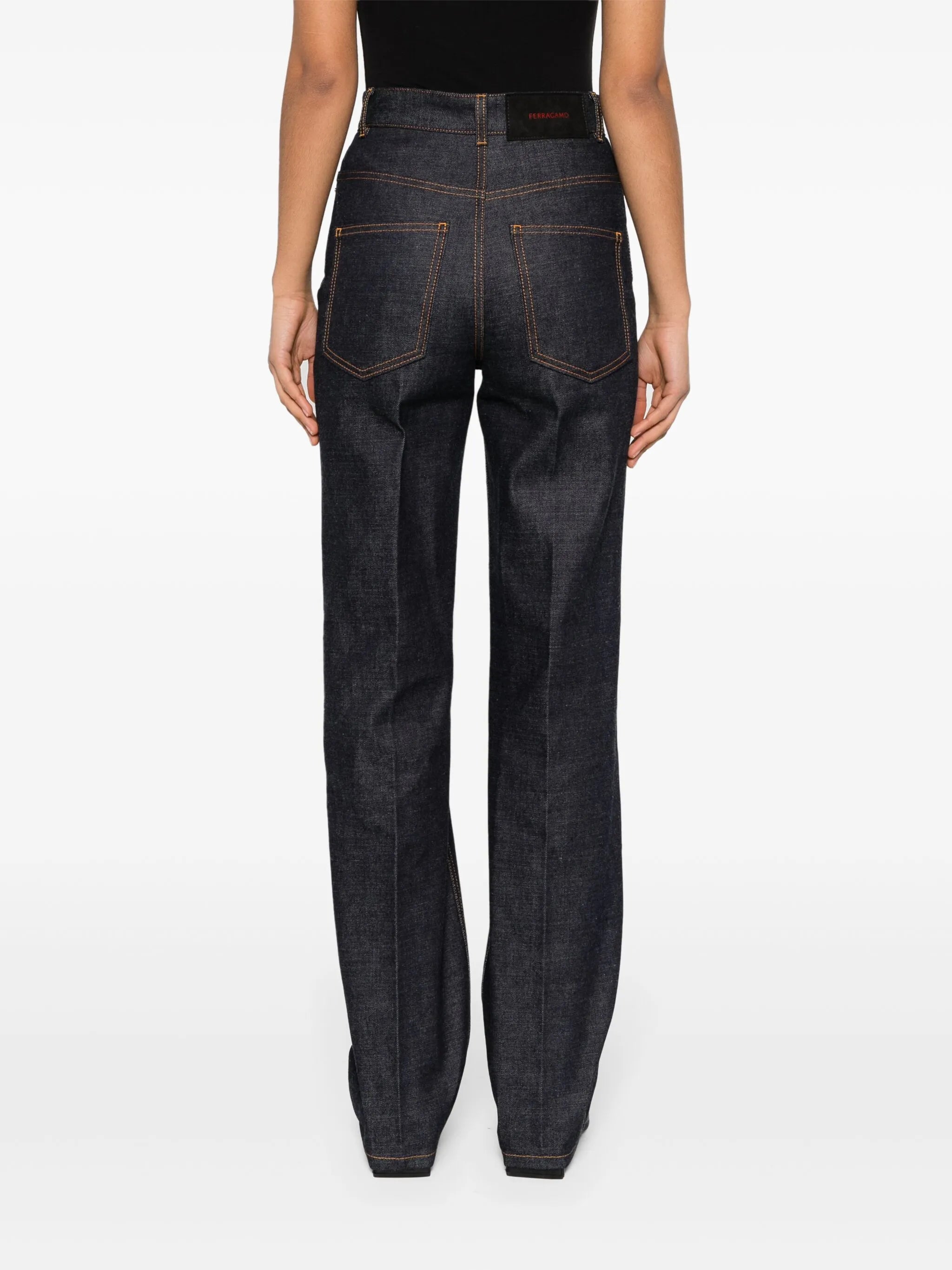 high-rise wide-leg jeans