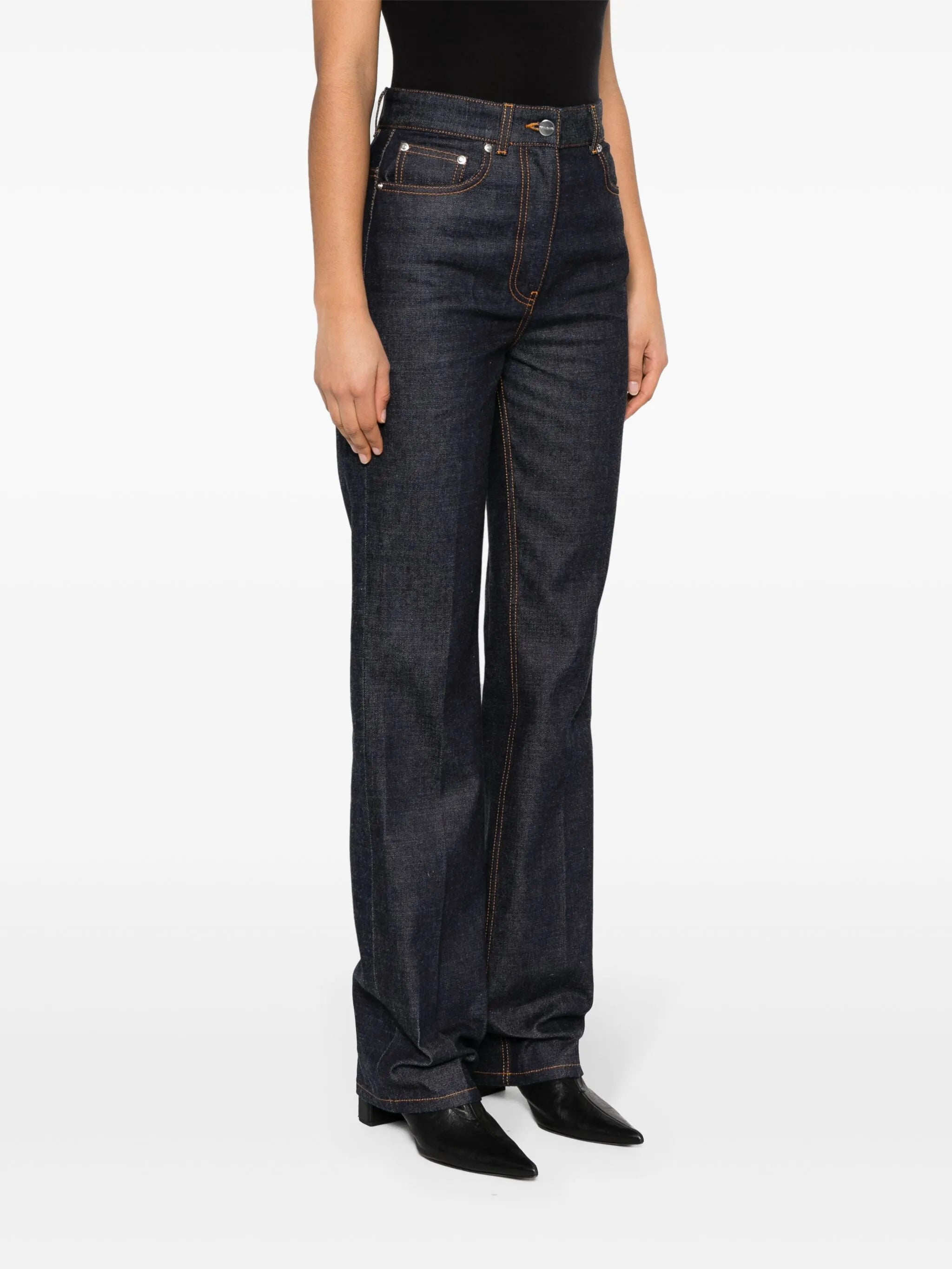 high-rise wide-leg jeans