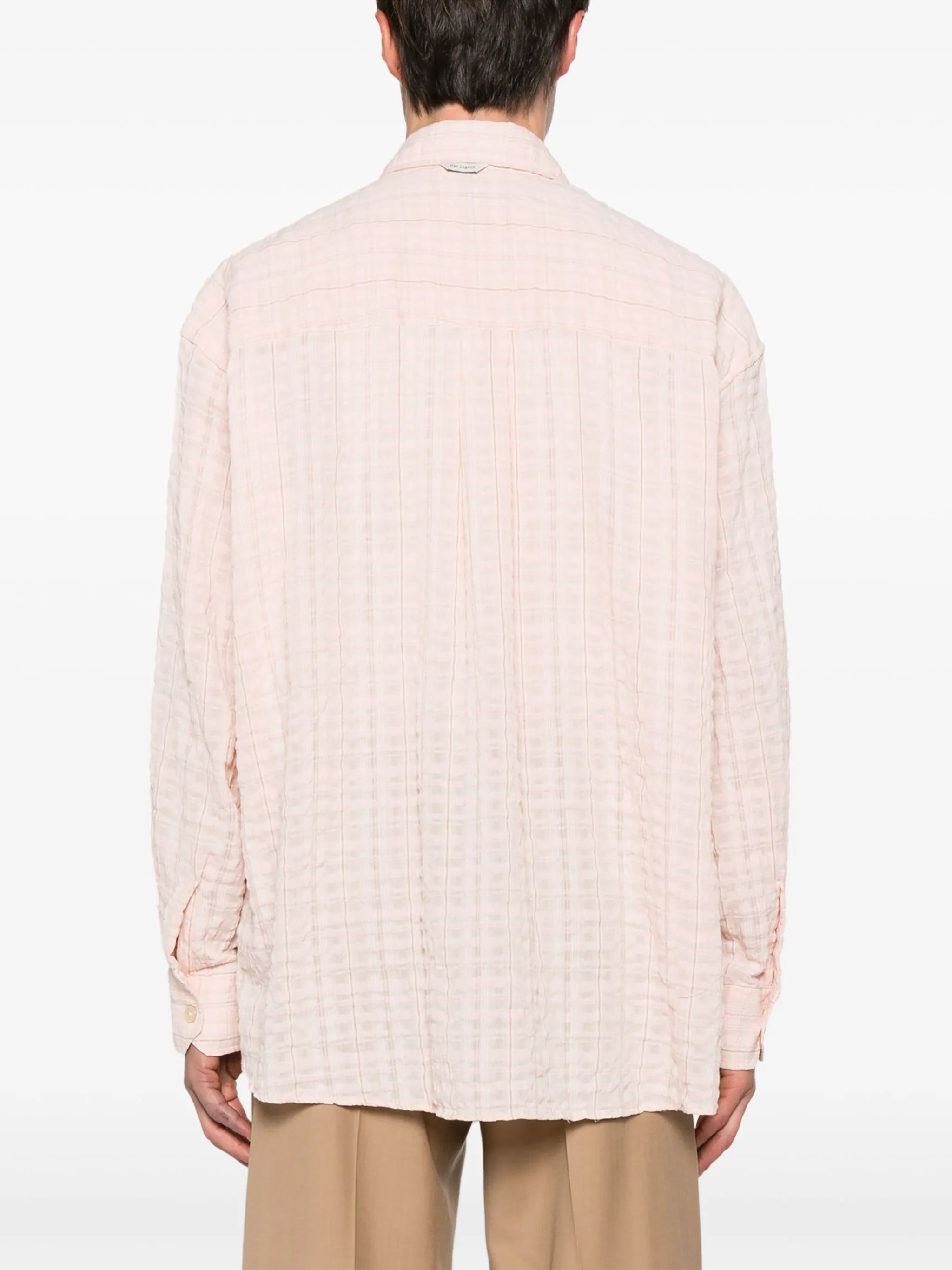 plaid check-pattern cotton shirt