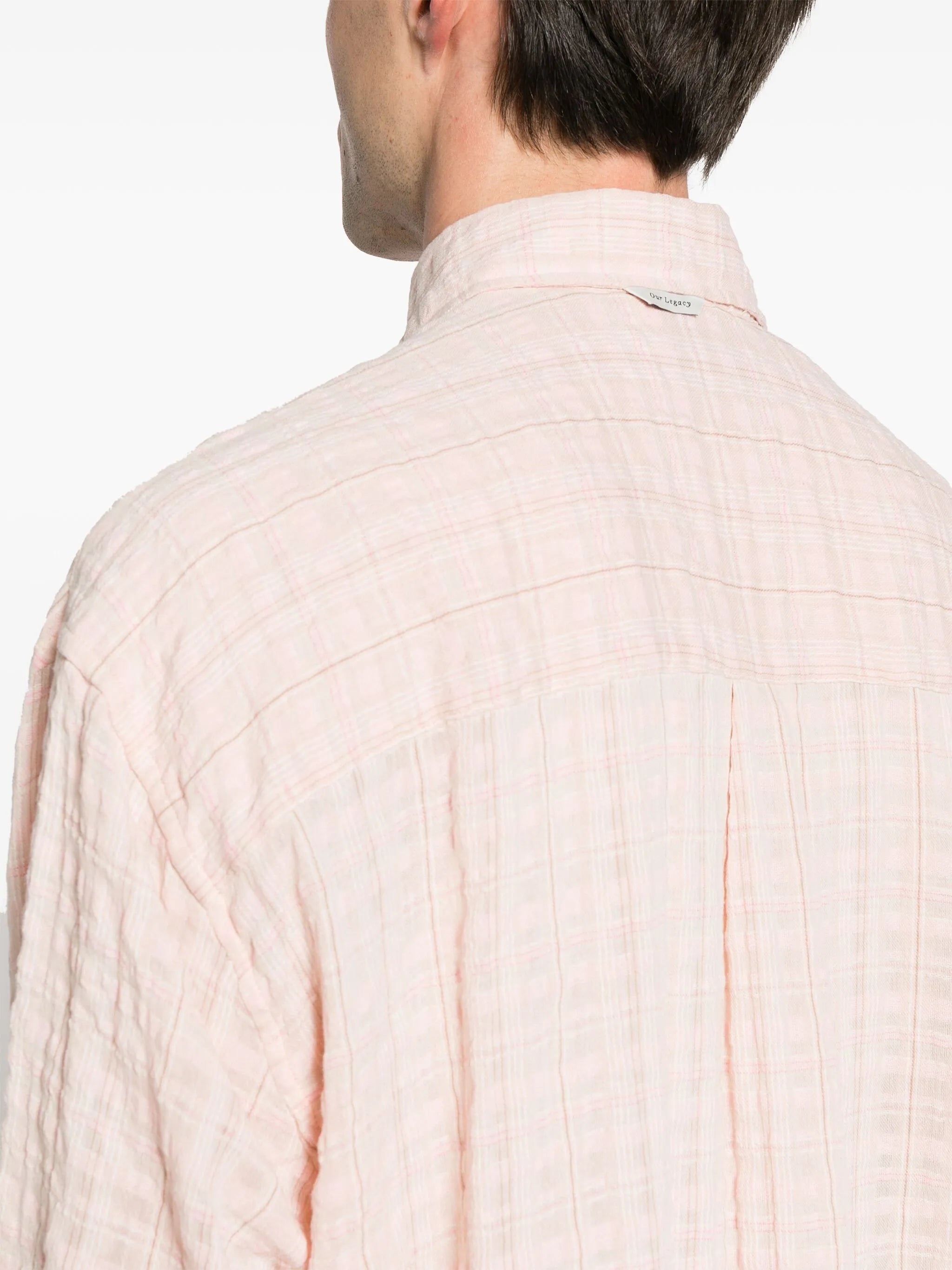 plaid check-pattern cotton shirt
