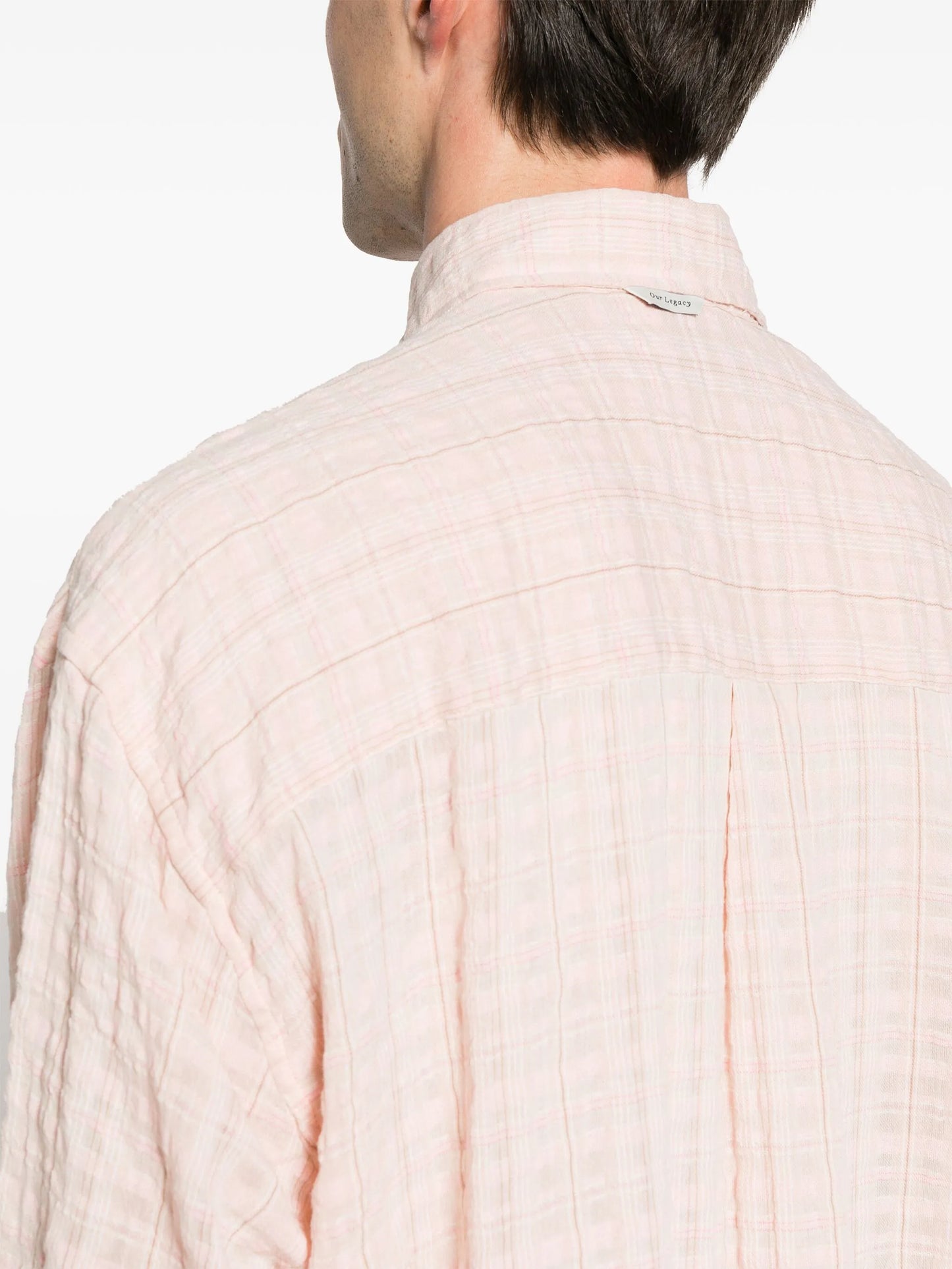 plaid check-pattern cotton shirt