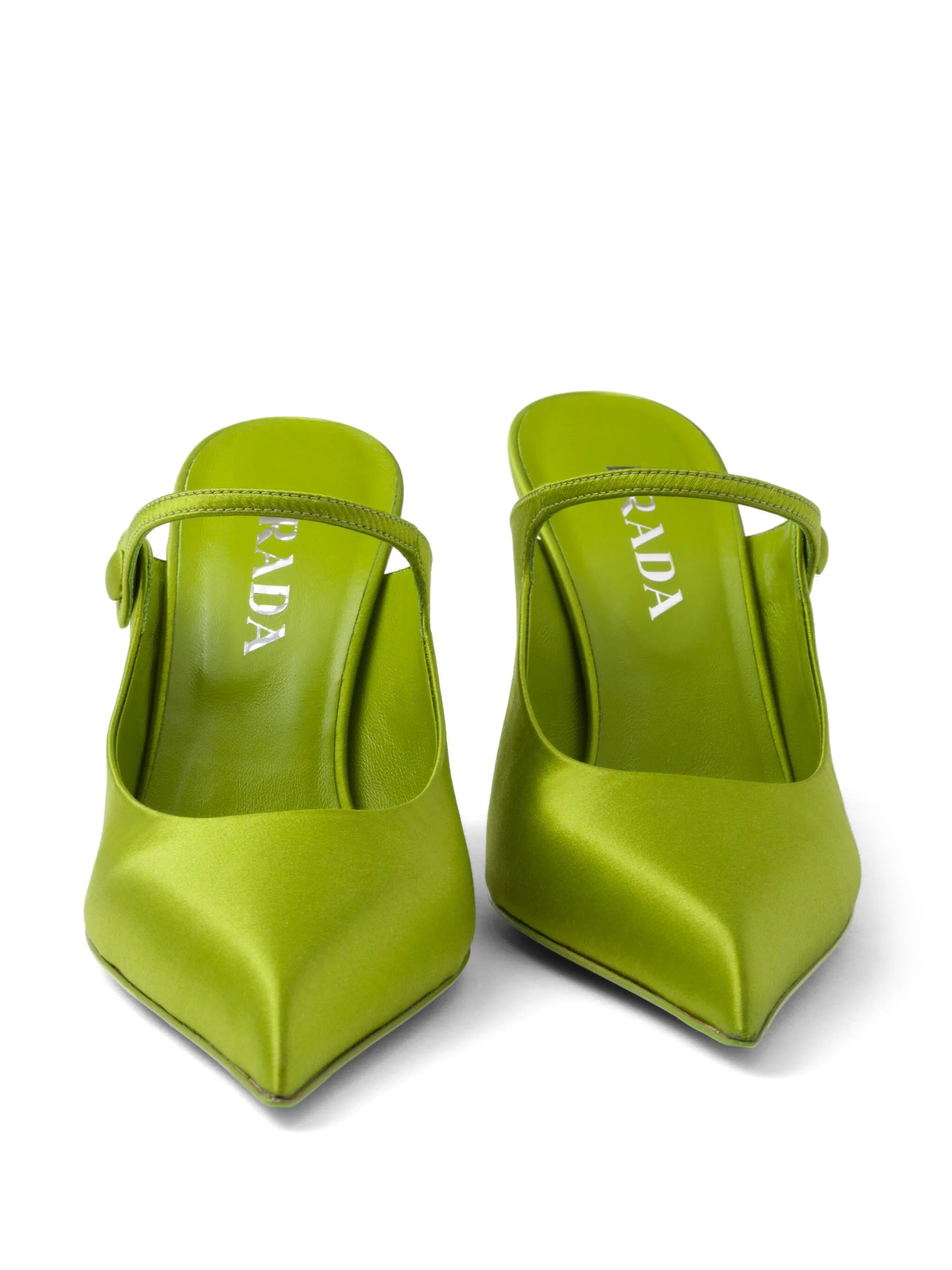 75mm pointed satin mules