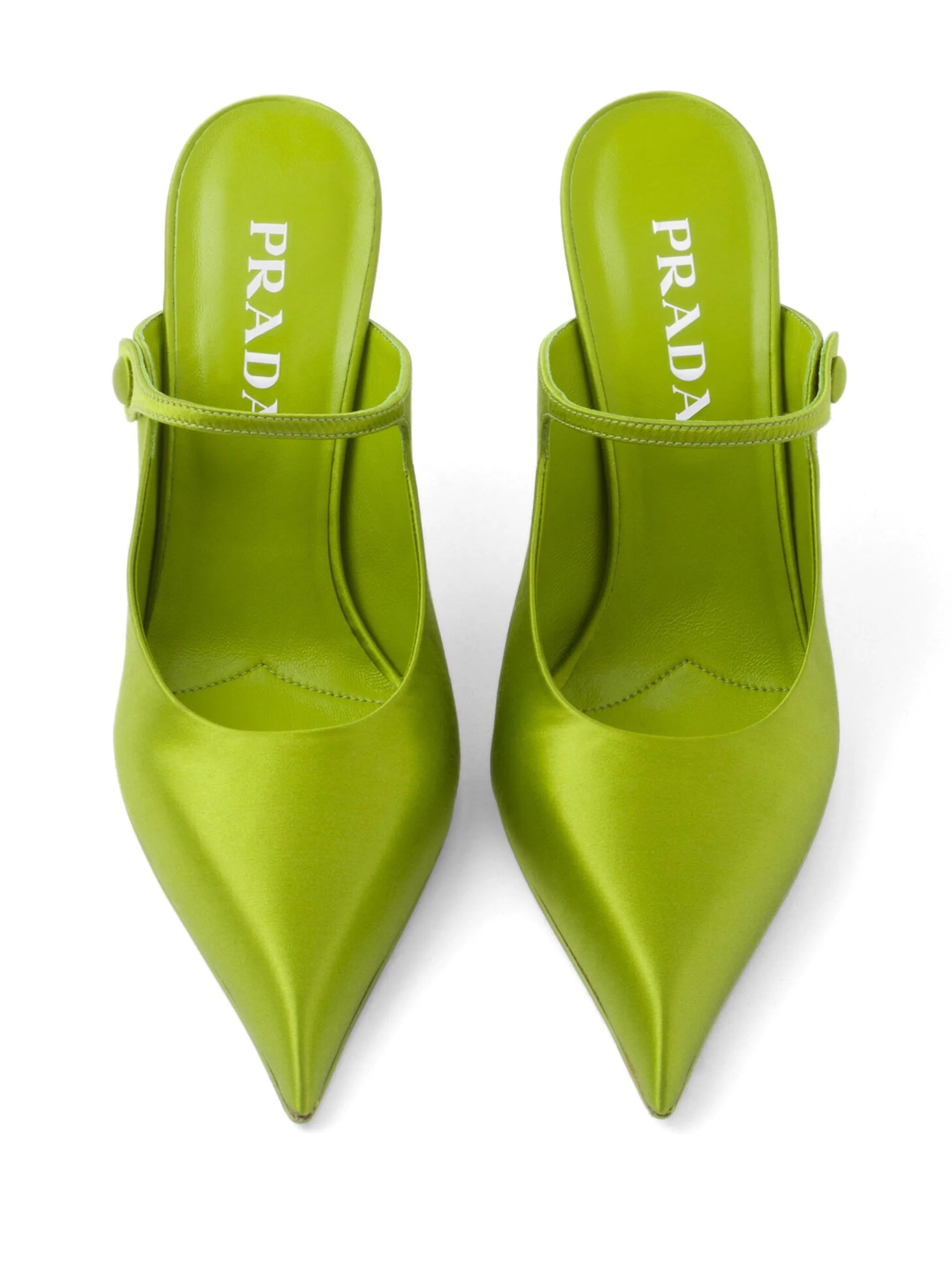 75mm pointed satin mules