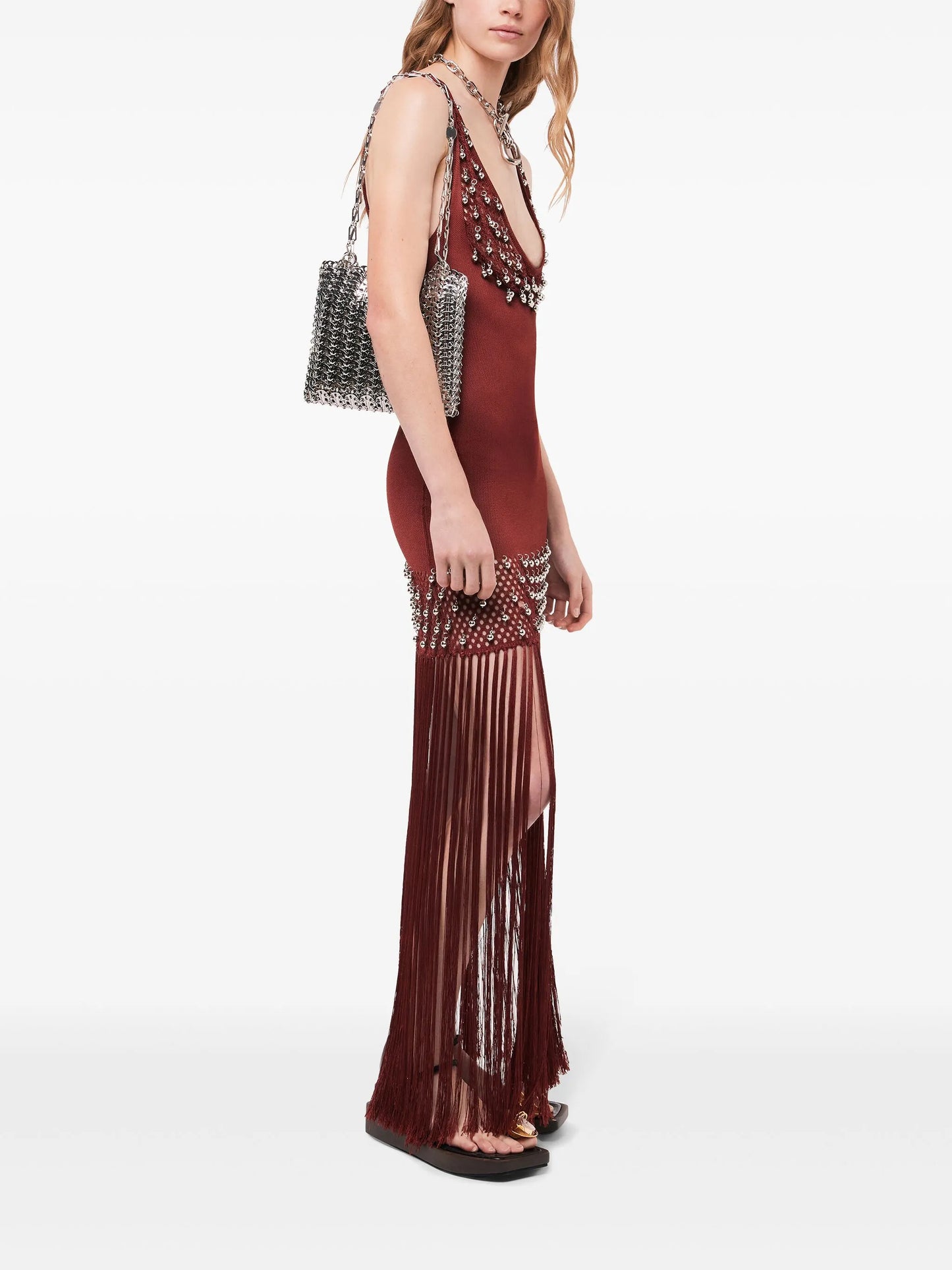 fringed maxi dress