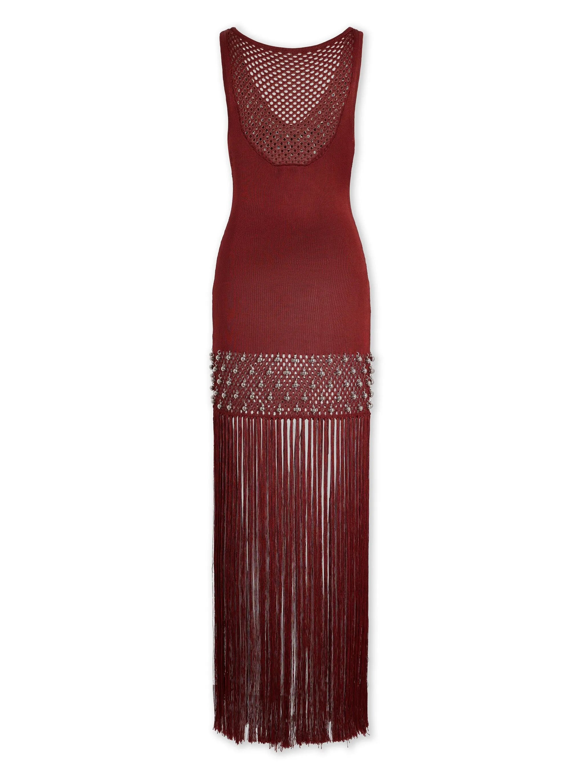 fringed maxi dress