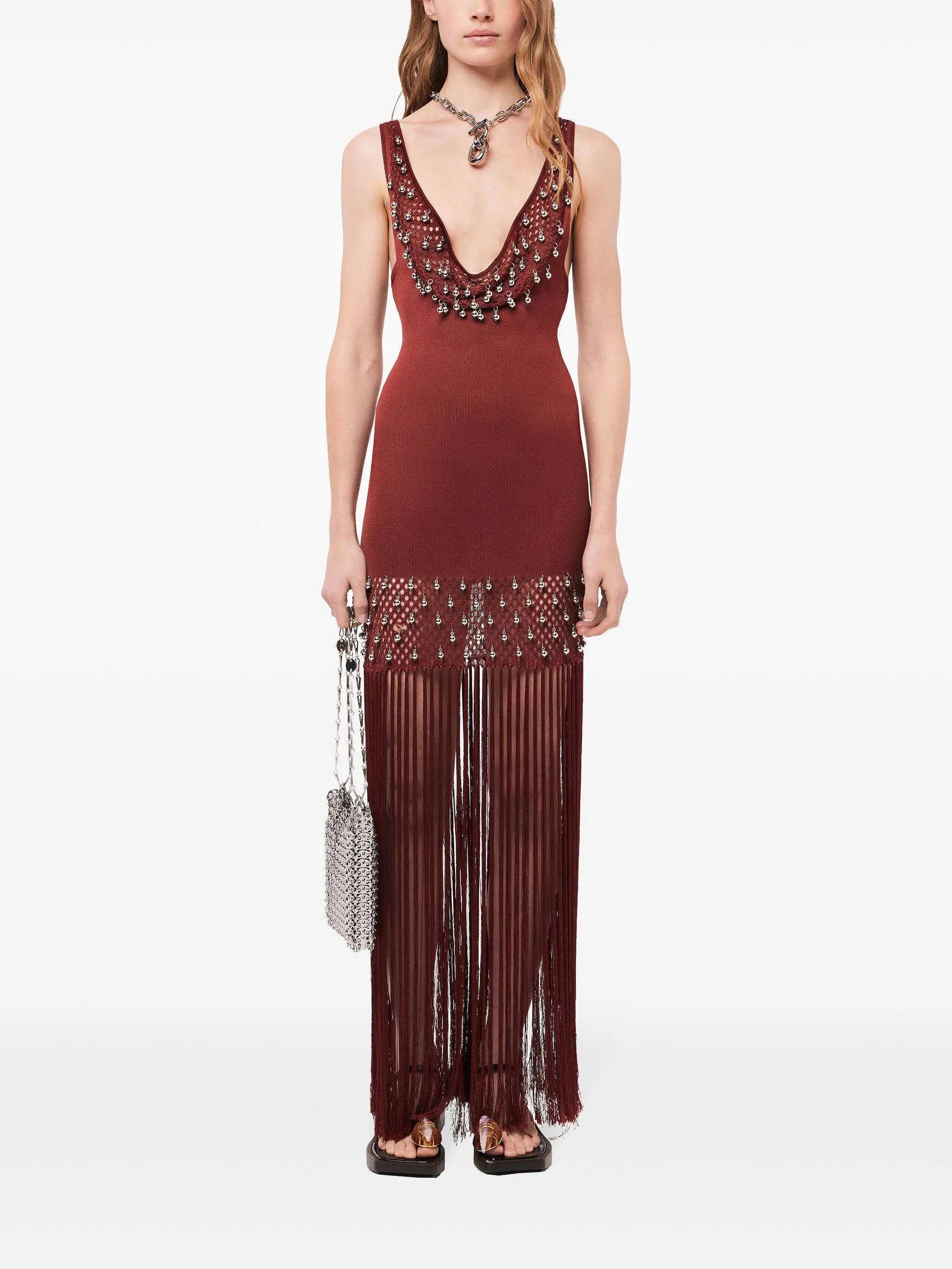 fringed maxi dress
