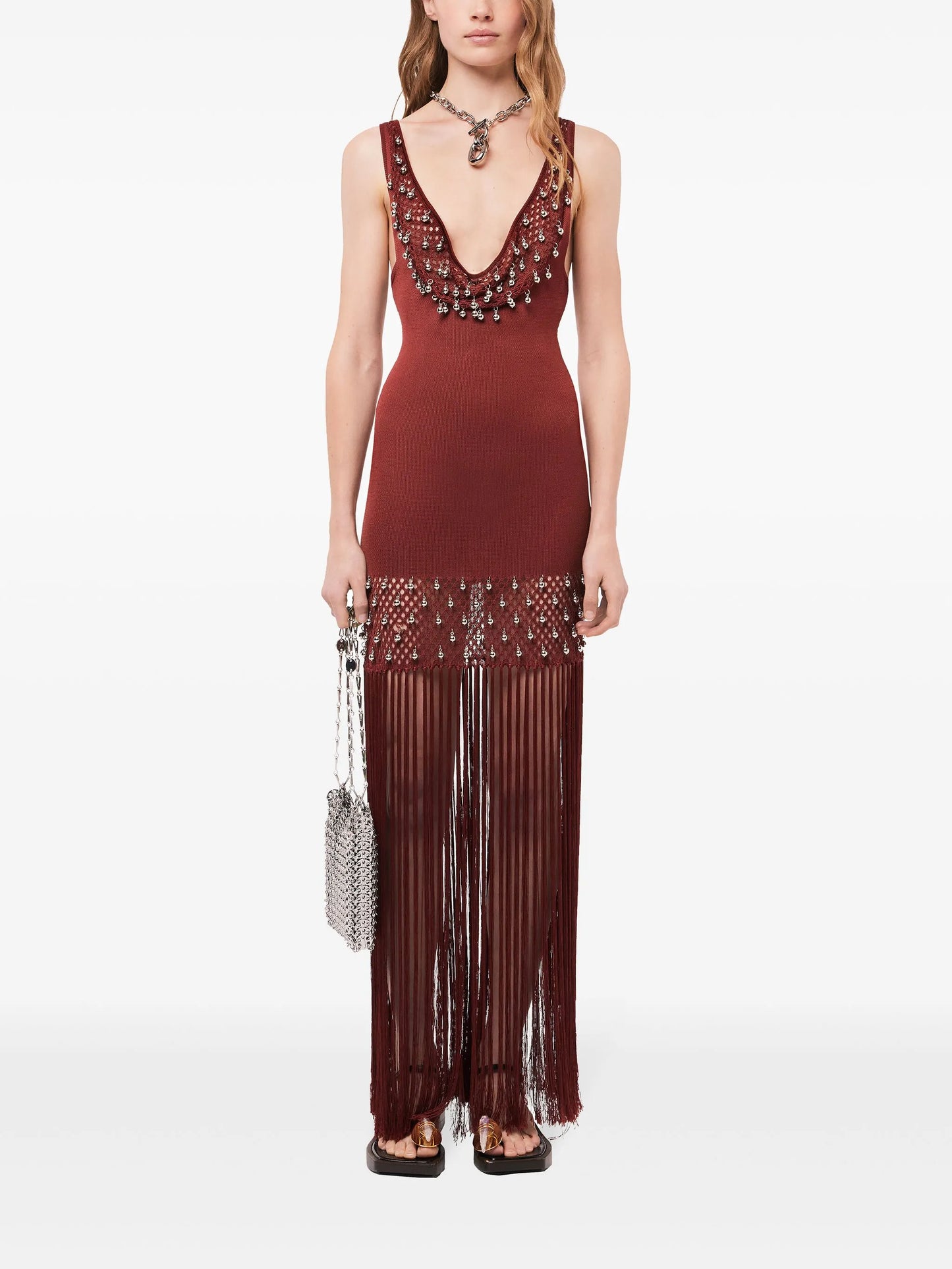 fringed maxi dress