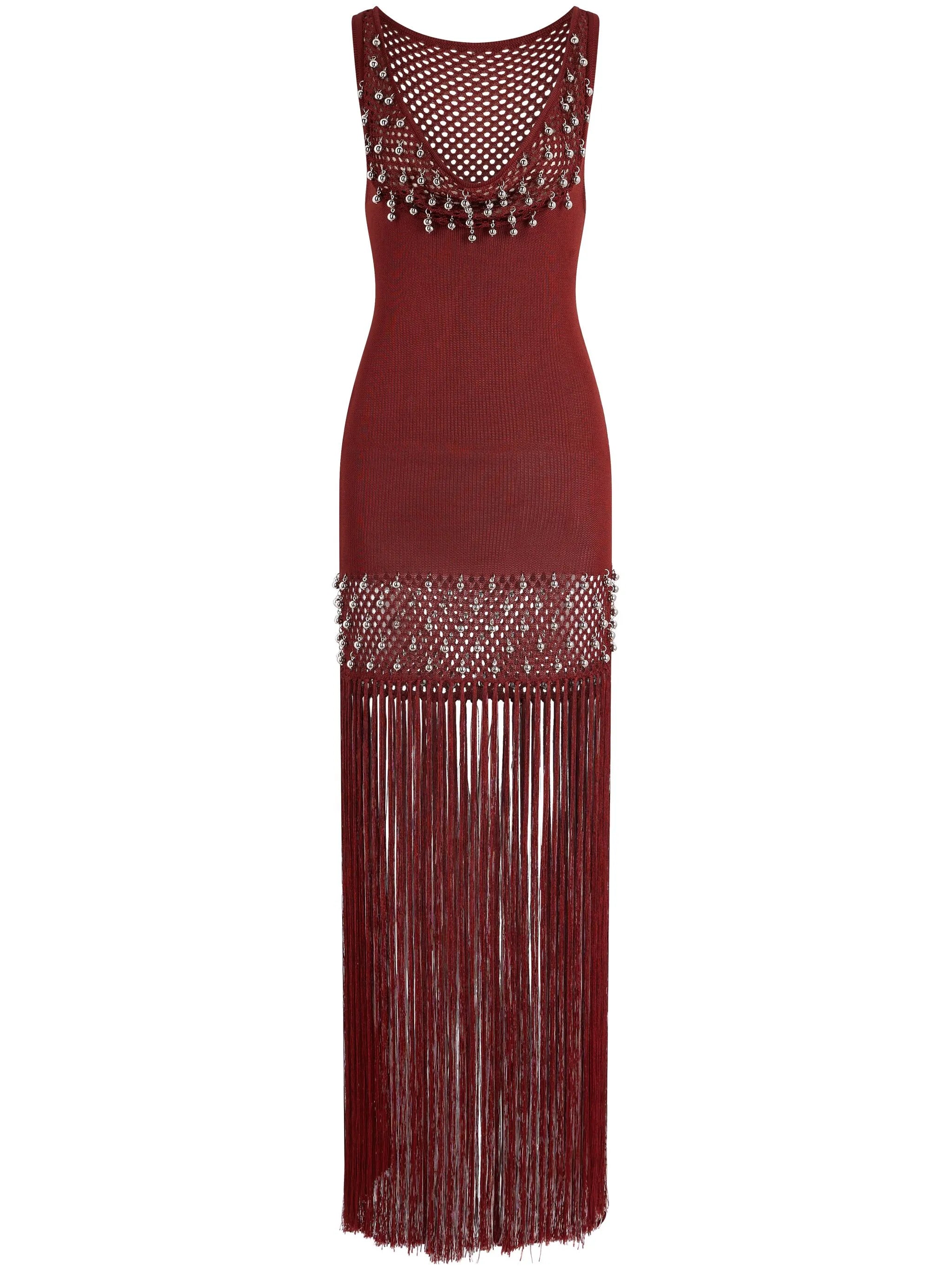 fringed maxi dress