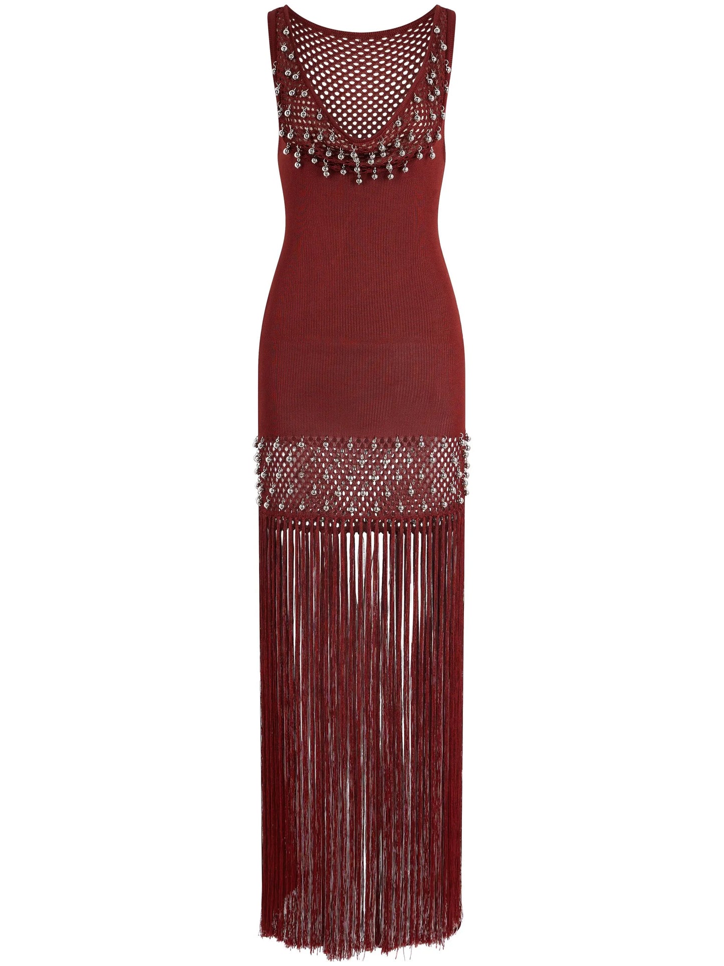 fringed maxi dress