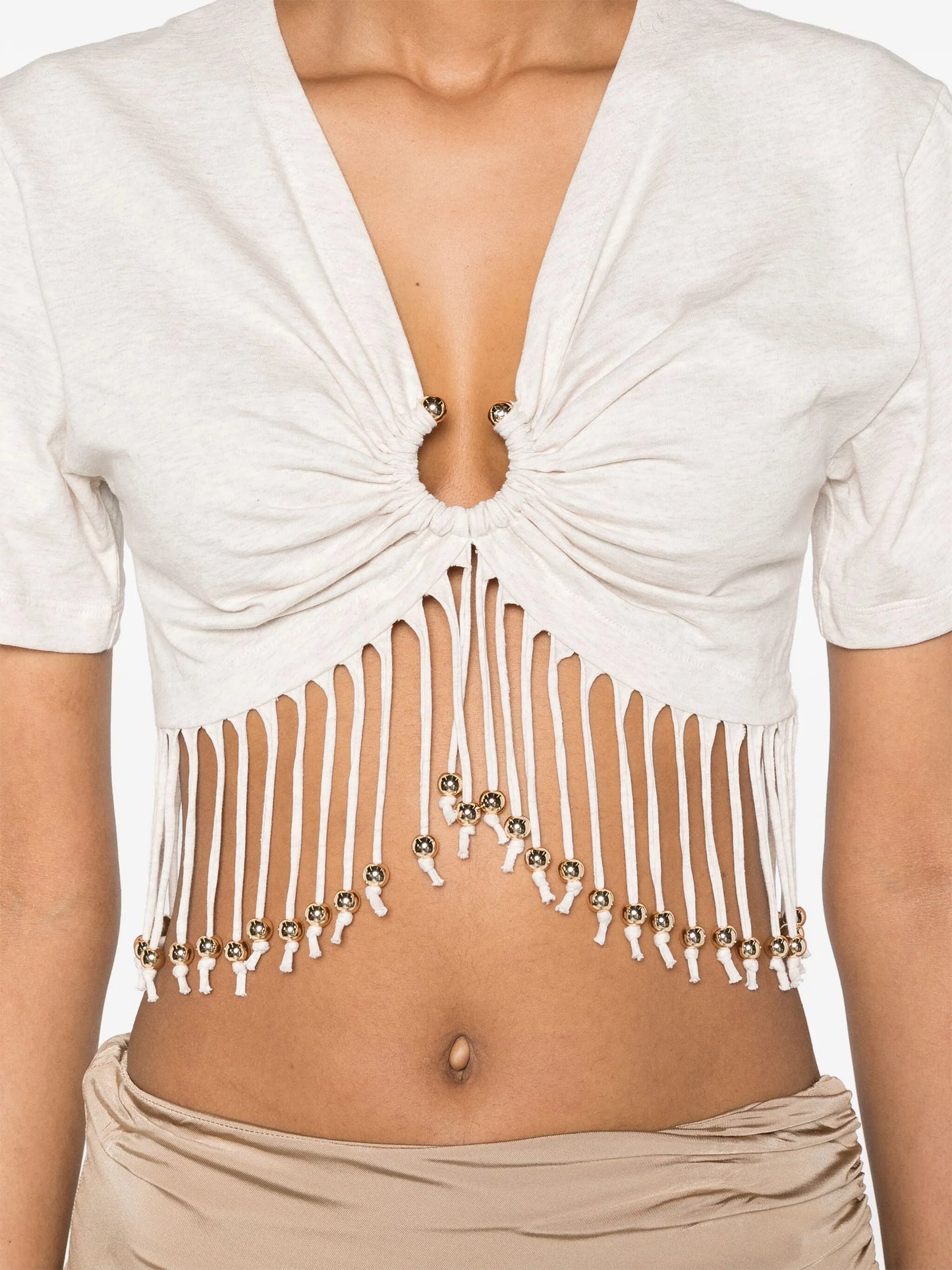 fringed cotton crop top