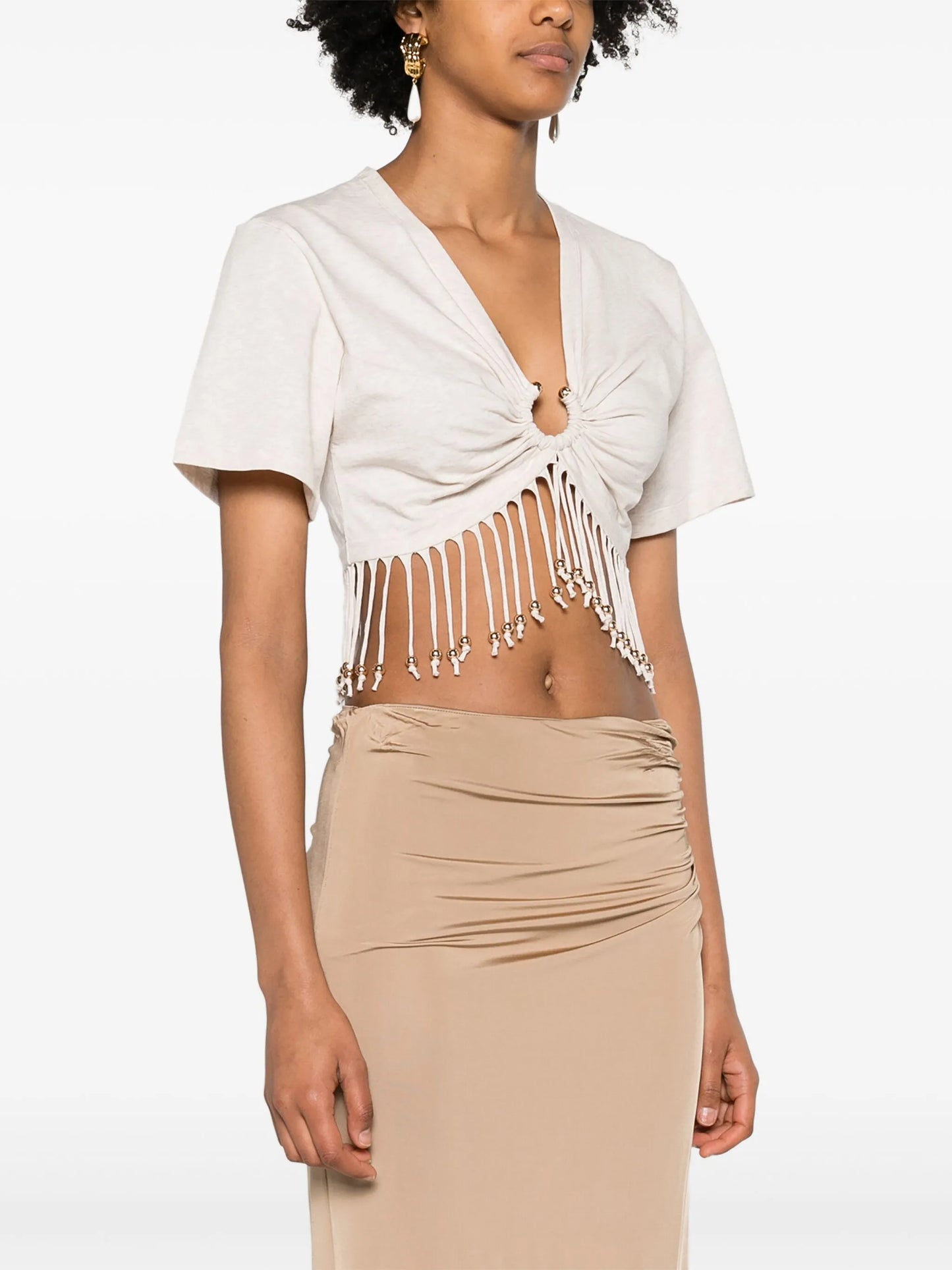 fringed cotton crop top