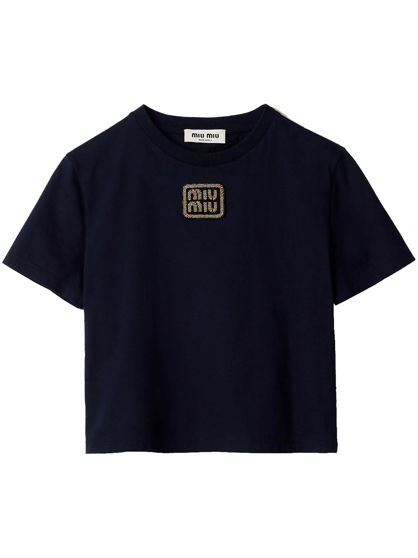 logo-appliqué cropped T-shirt