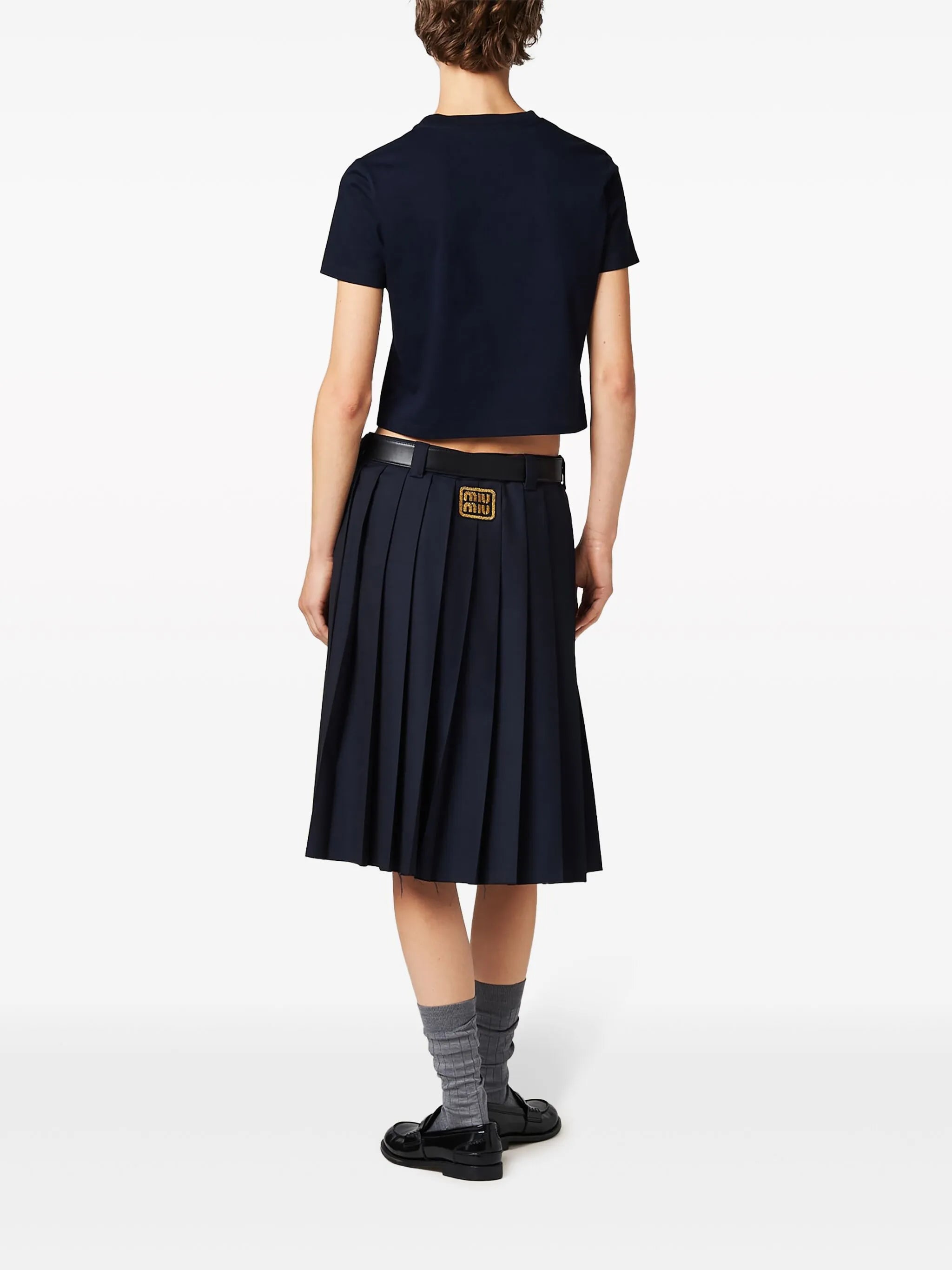logo-appliqué cropped T-shirt