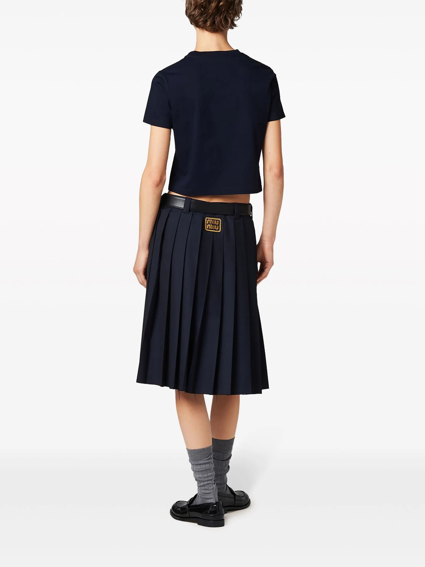 logo-appliqué cropped T-shirt