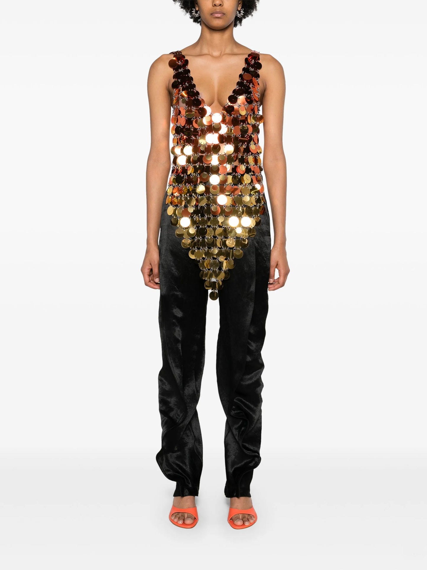 sequinned asymmetric minidress