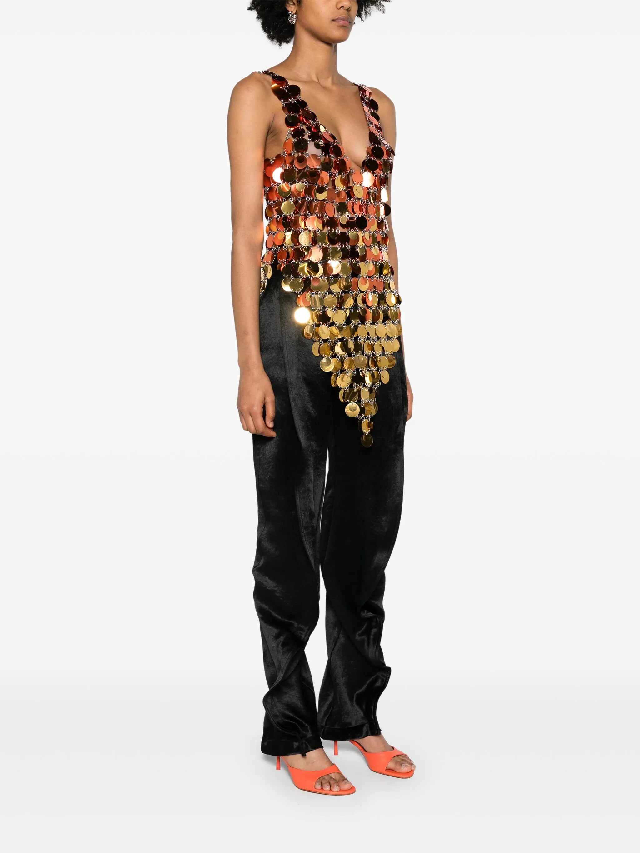 sequinned asymmetric minidress