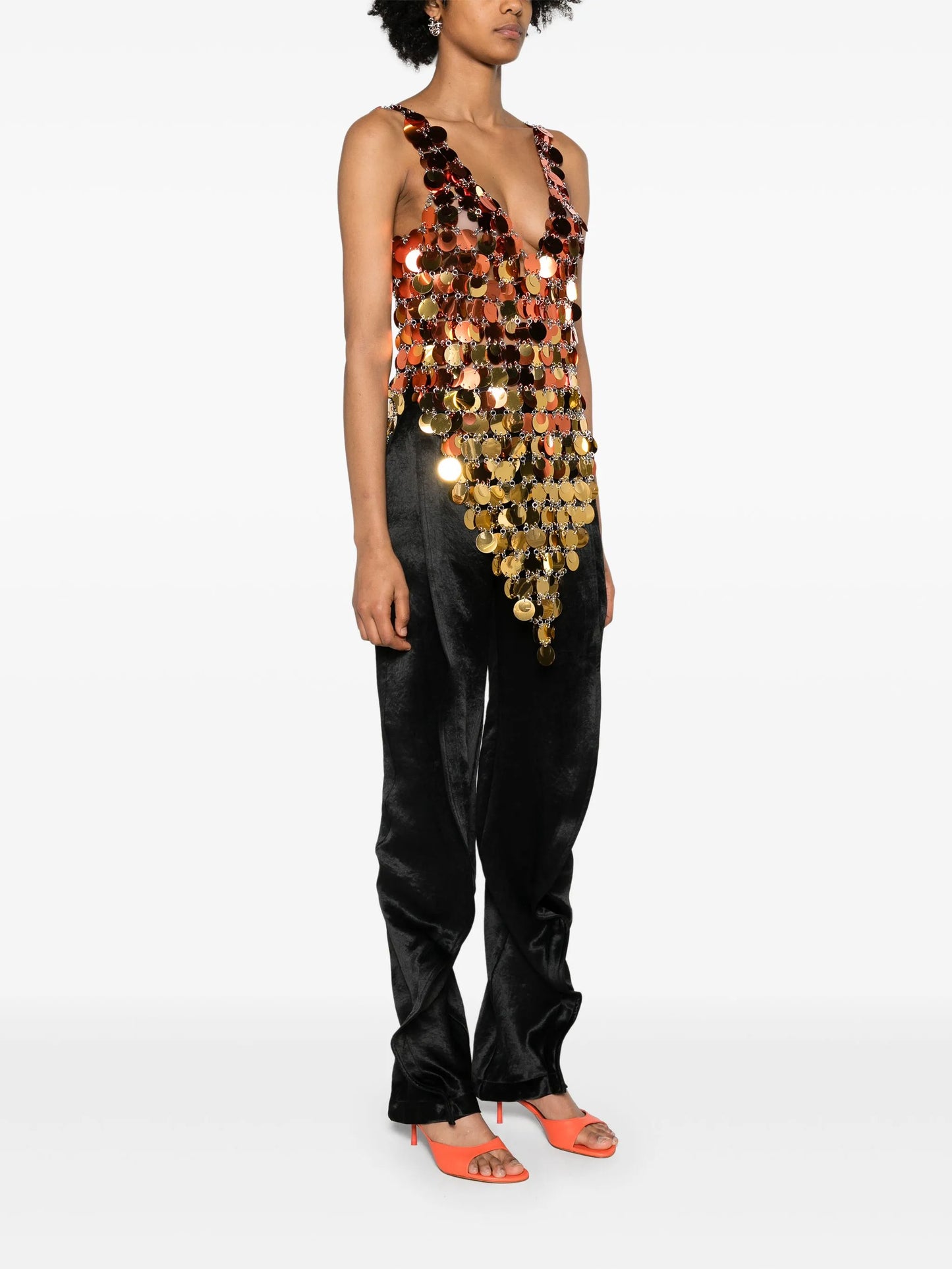 sequinned asymmetric minidress