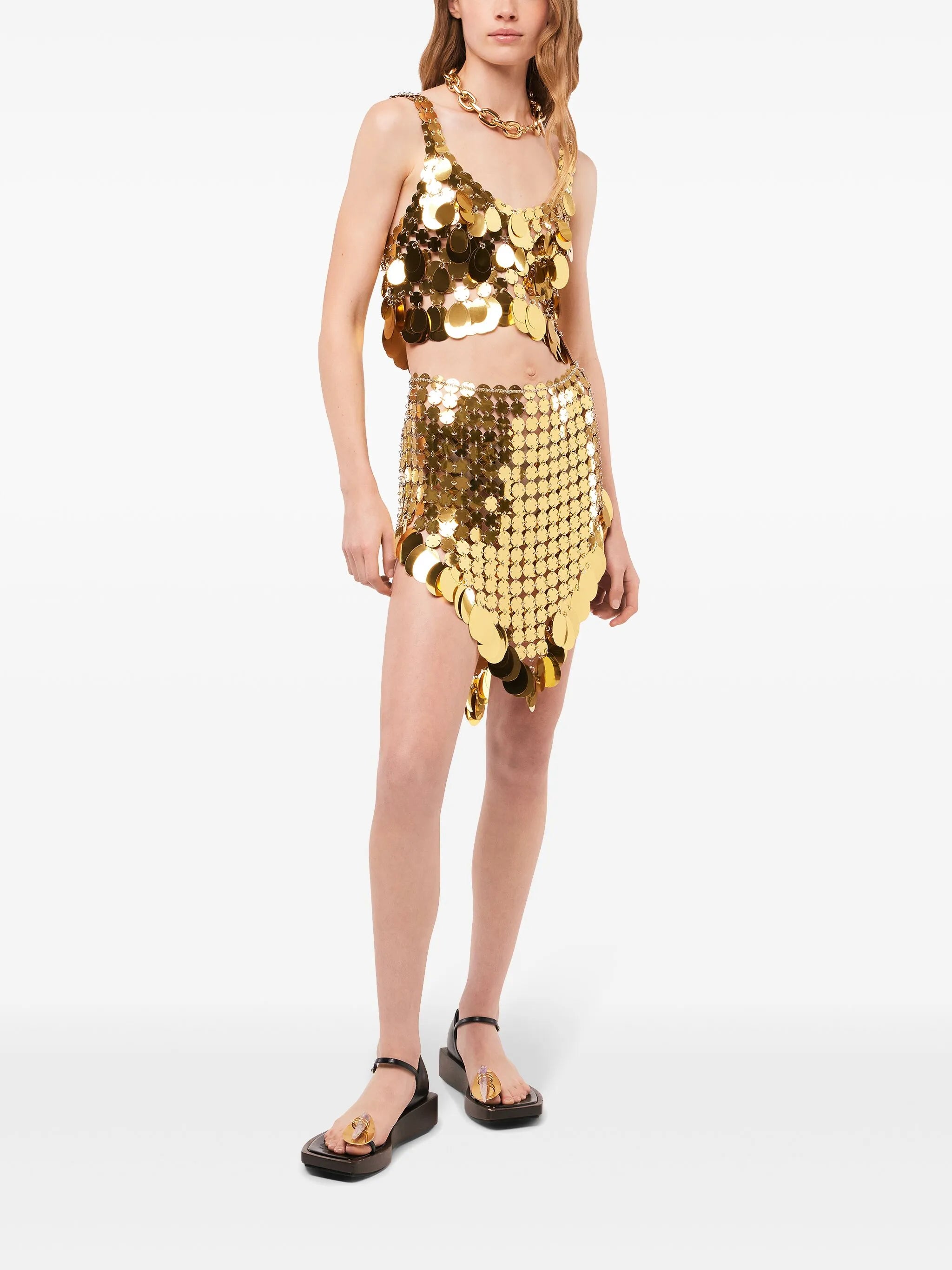 Gold Sparkle Assembly mini skirt