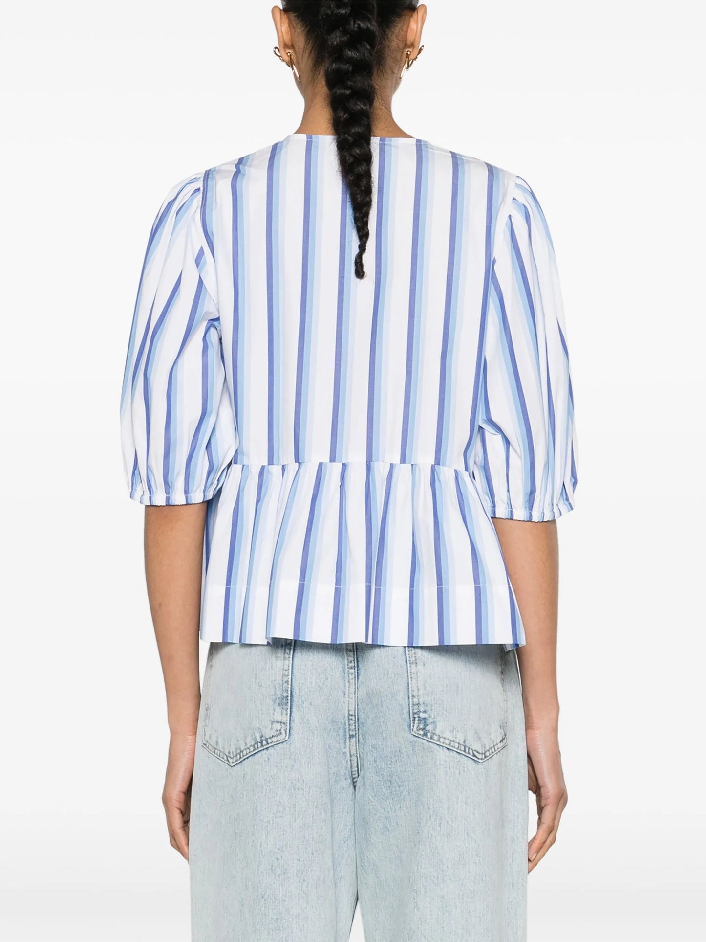 striped peplum blouse