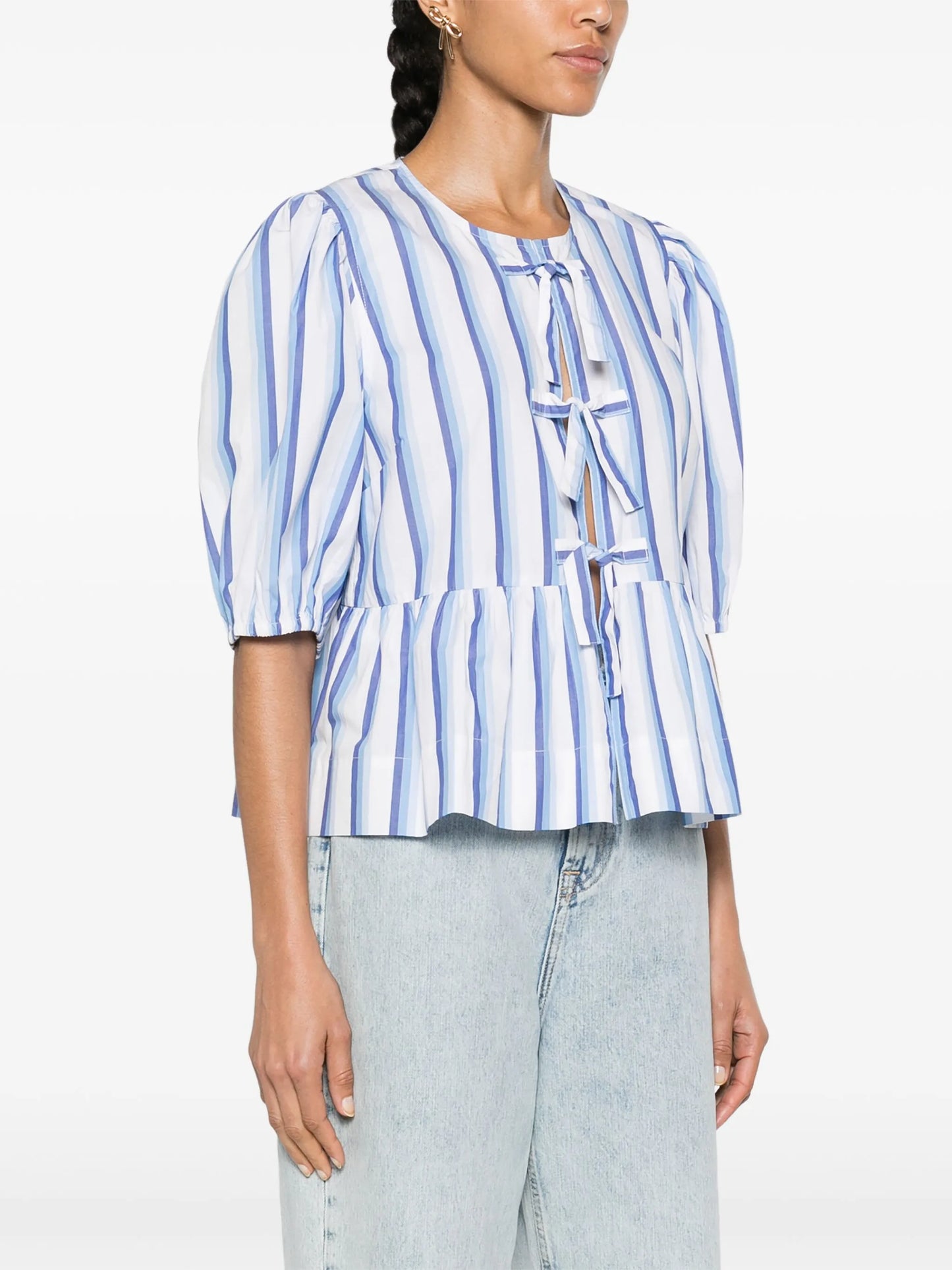 striped peplum blouse