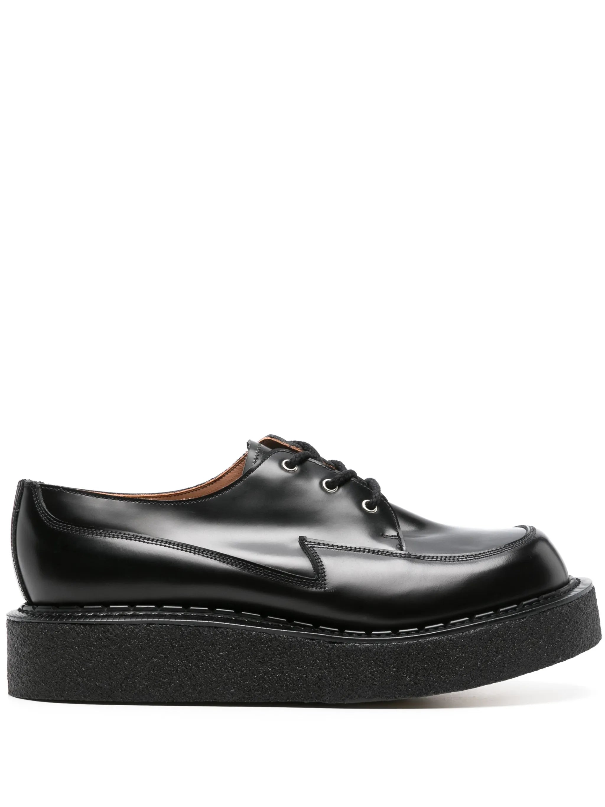leather platform derby shoes