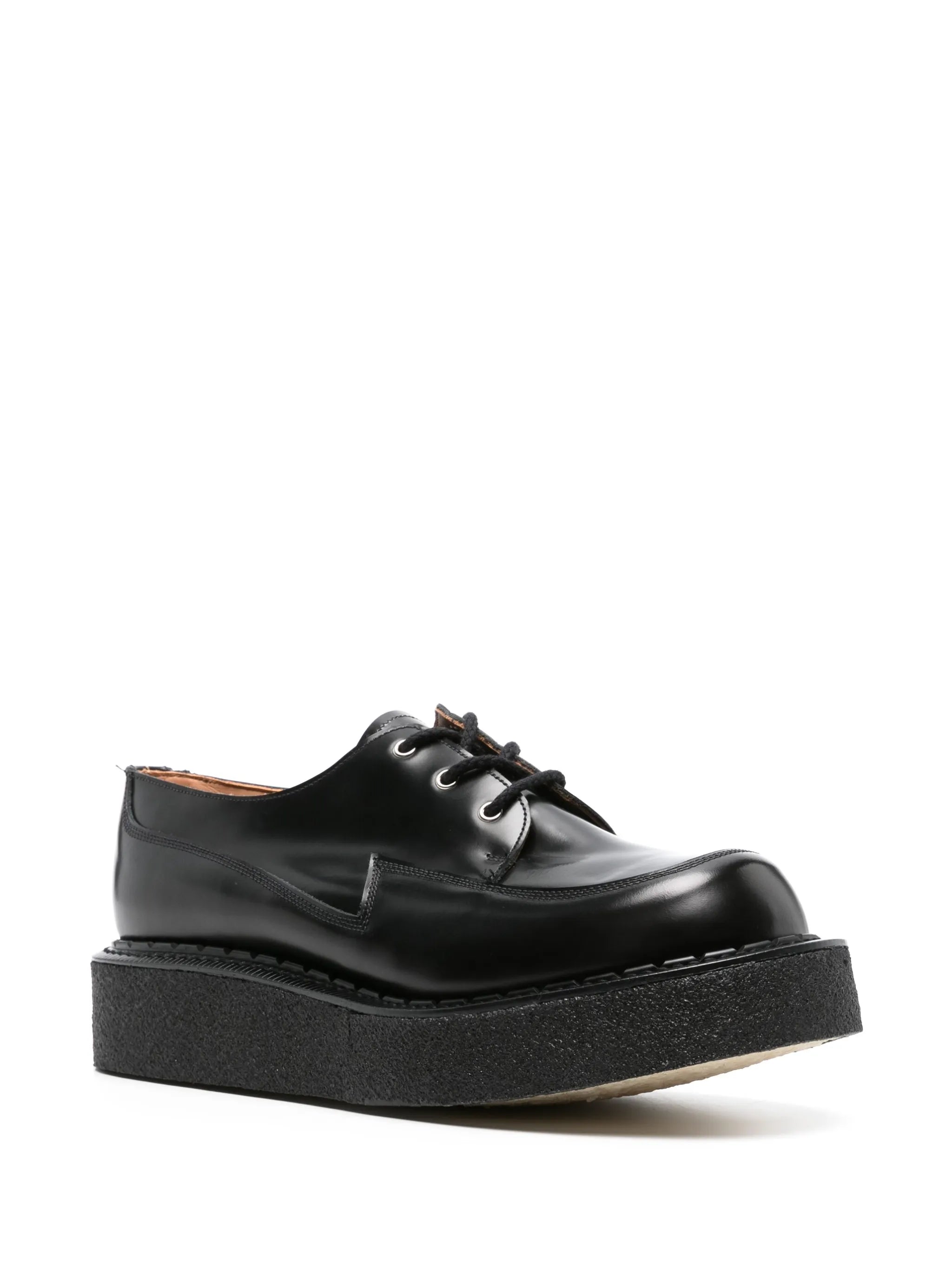 leather platform derby shoes
