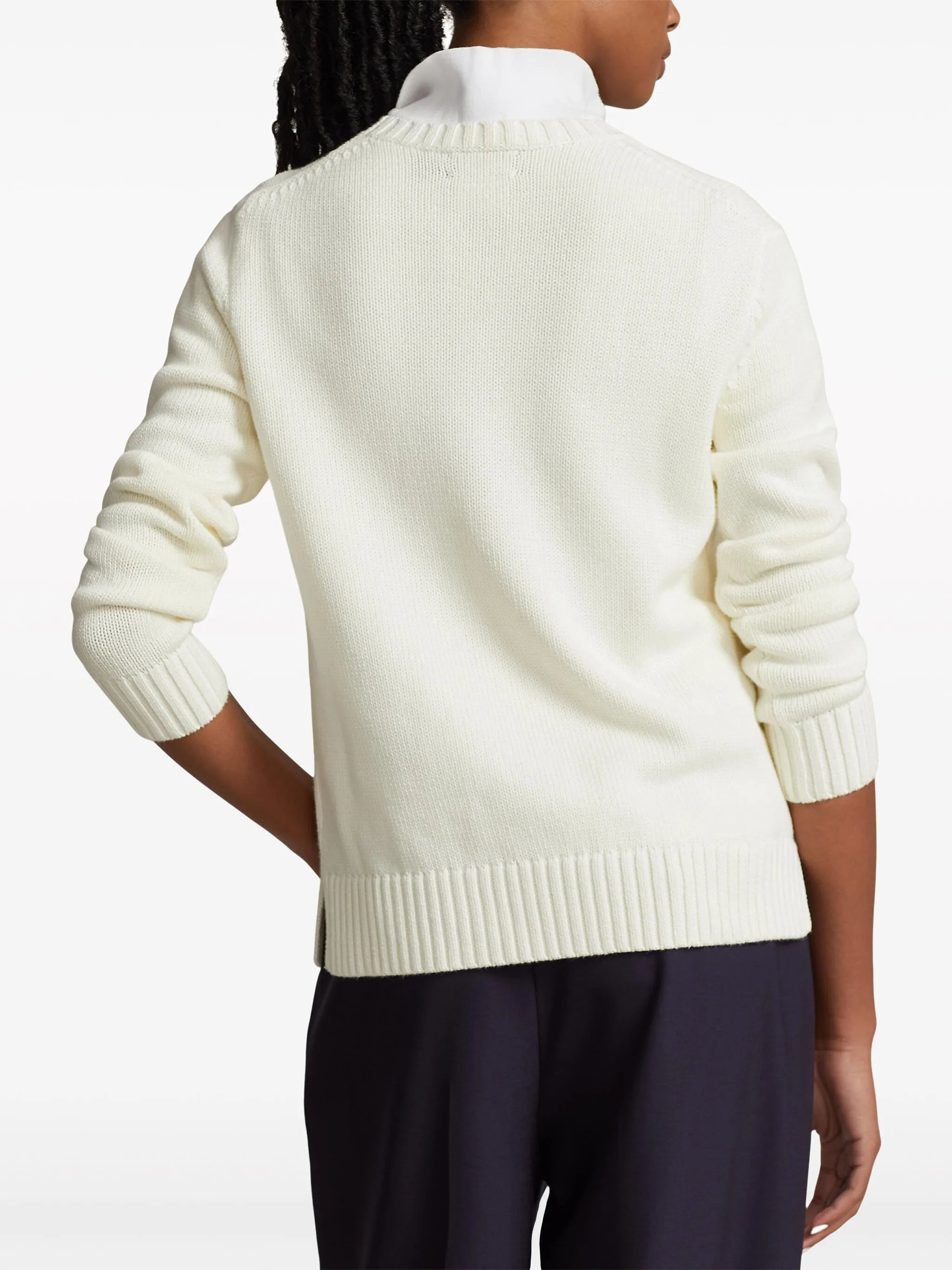 Polo-Bear-motif cotton jumper