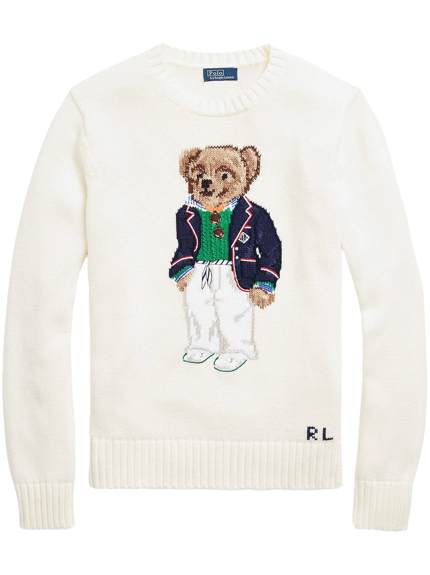 Polo-Bear-motif cotton jumper
