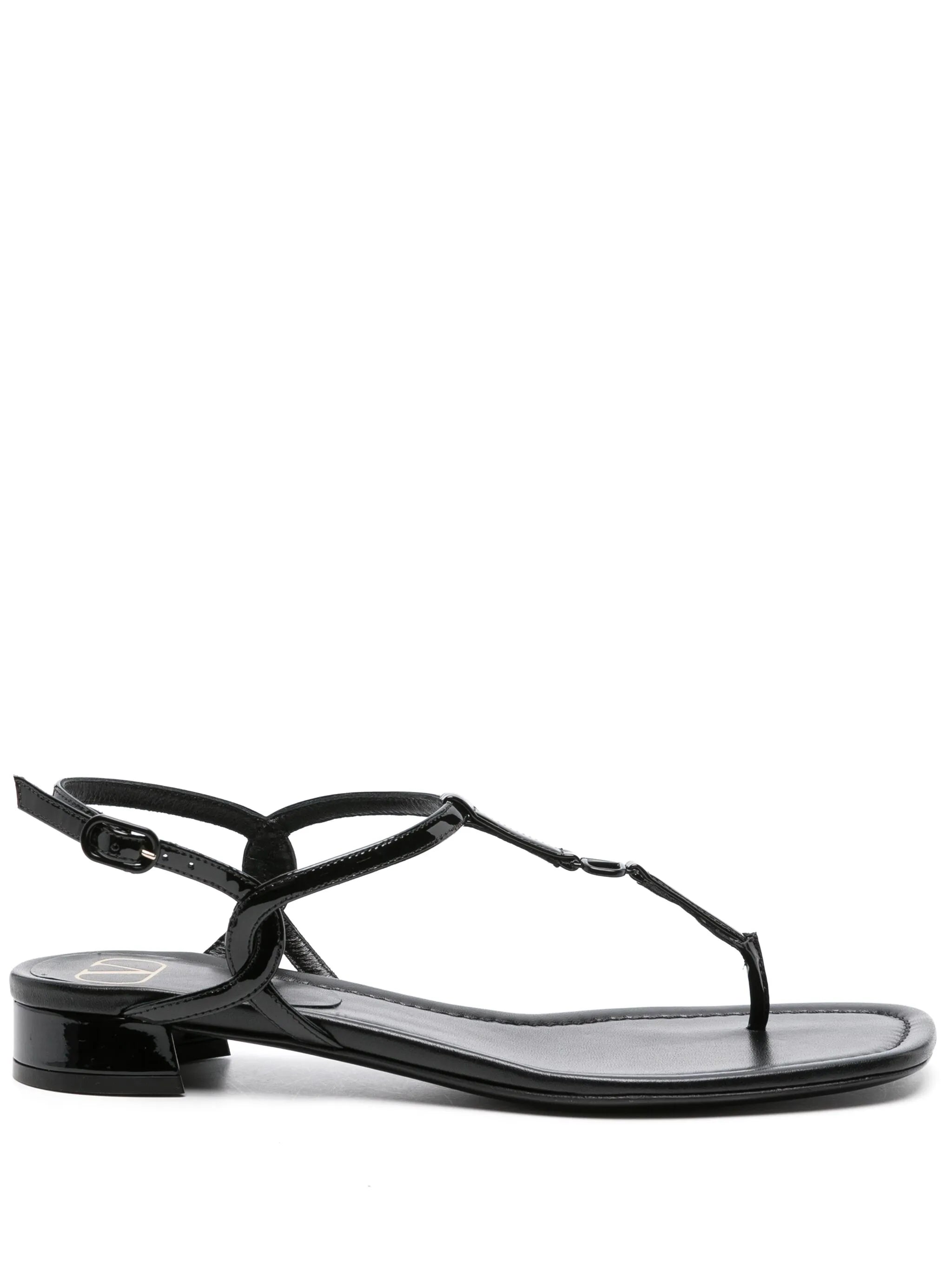 VLogo patent-leather sandals