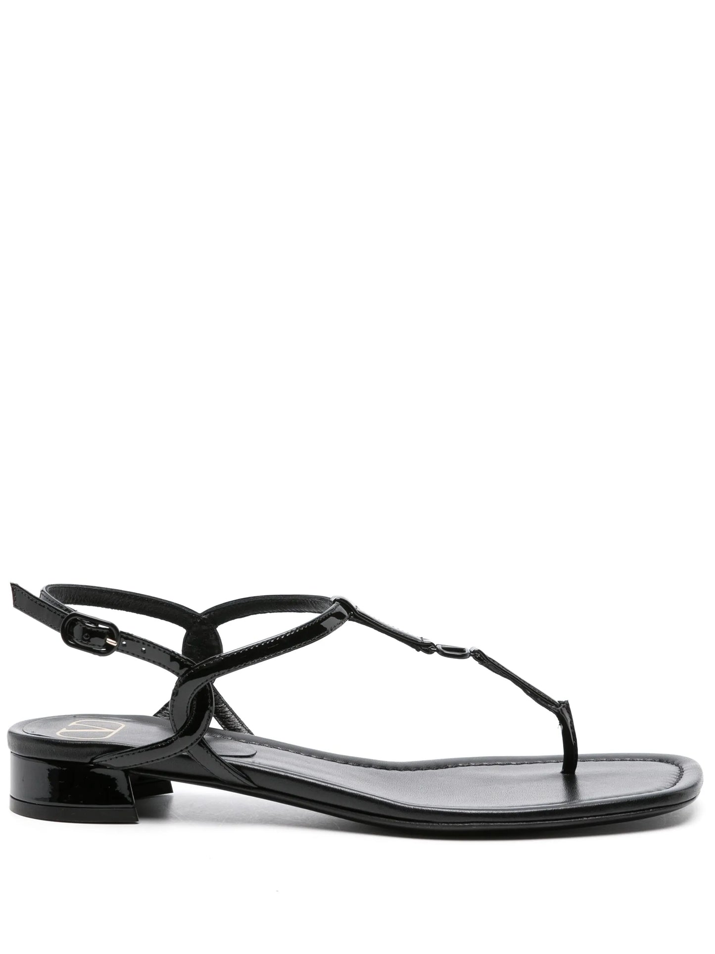 VLogo patent-leather sandals