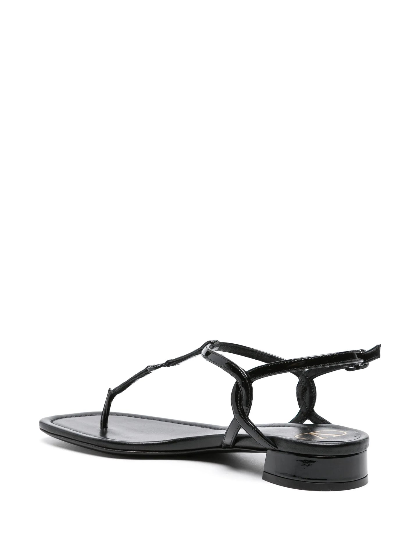 VLogo patent-leather sandals