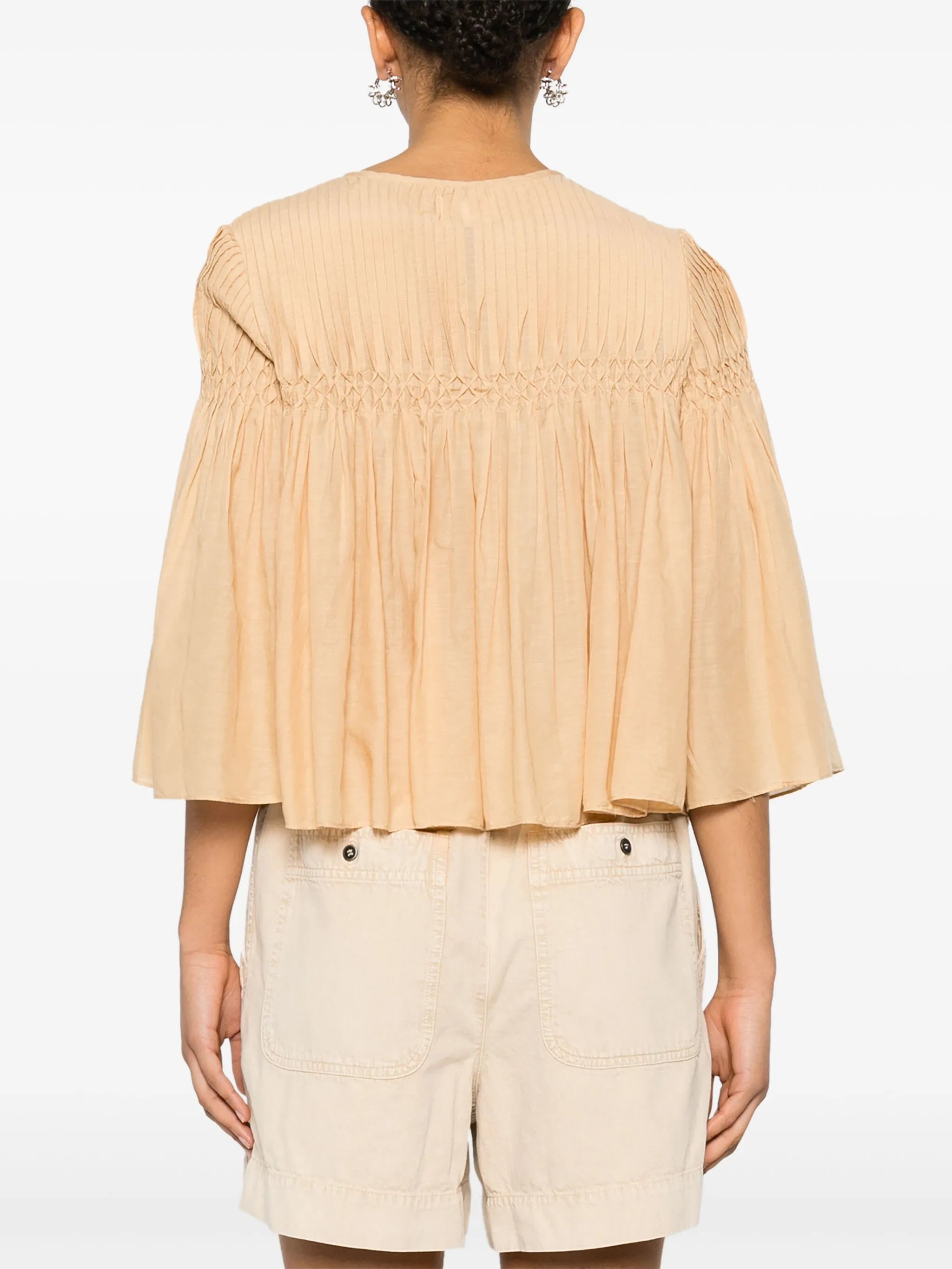 Axeliana pintuck-detail blouse