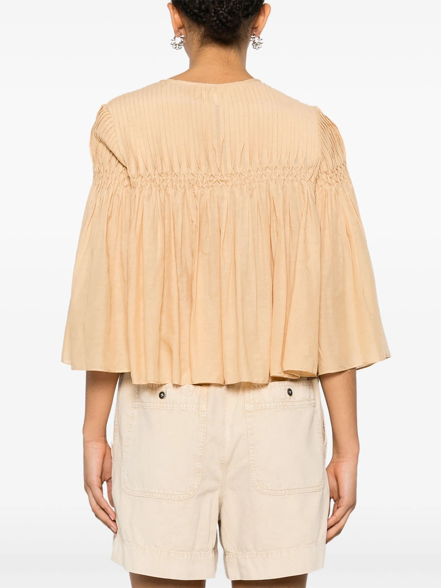 Axeliana pintuck-detail blouse