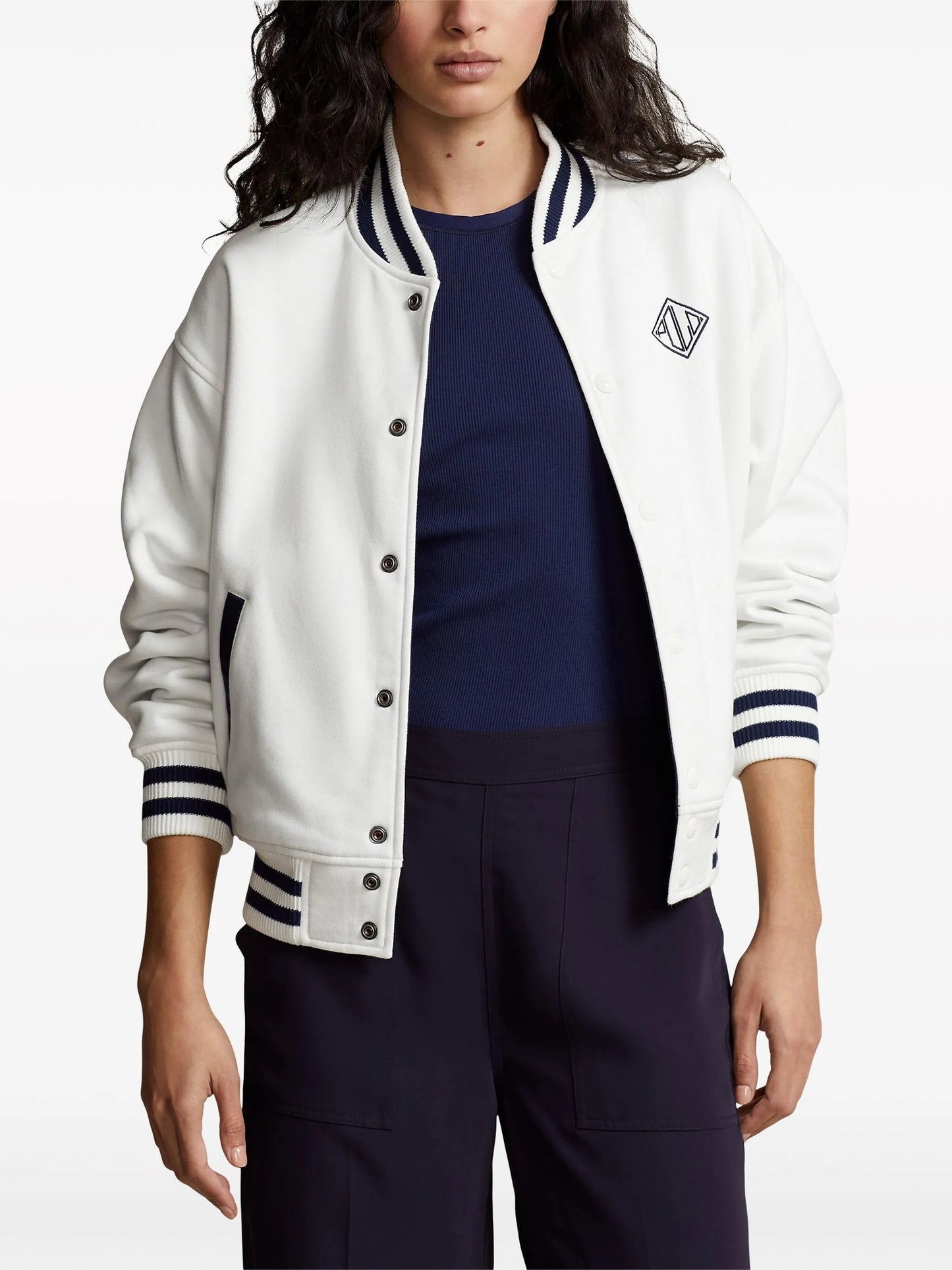 logo-embroidered reversible bomber jacket